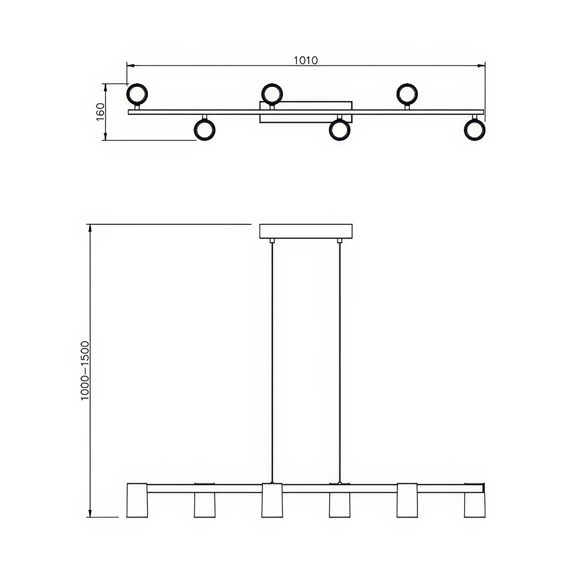 SAL GOLD * LINED PENDANTL 6L GU10
