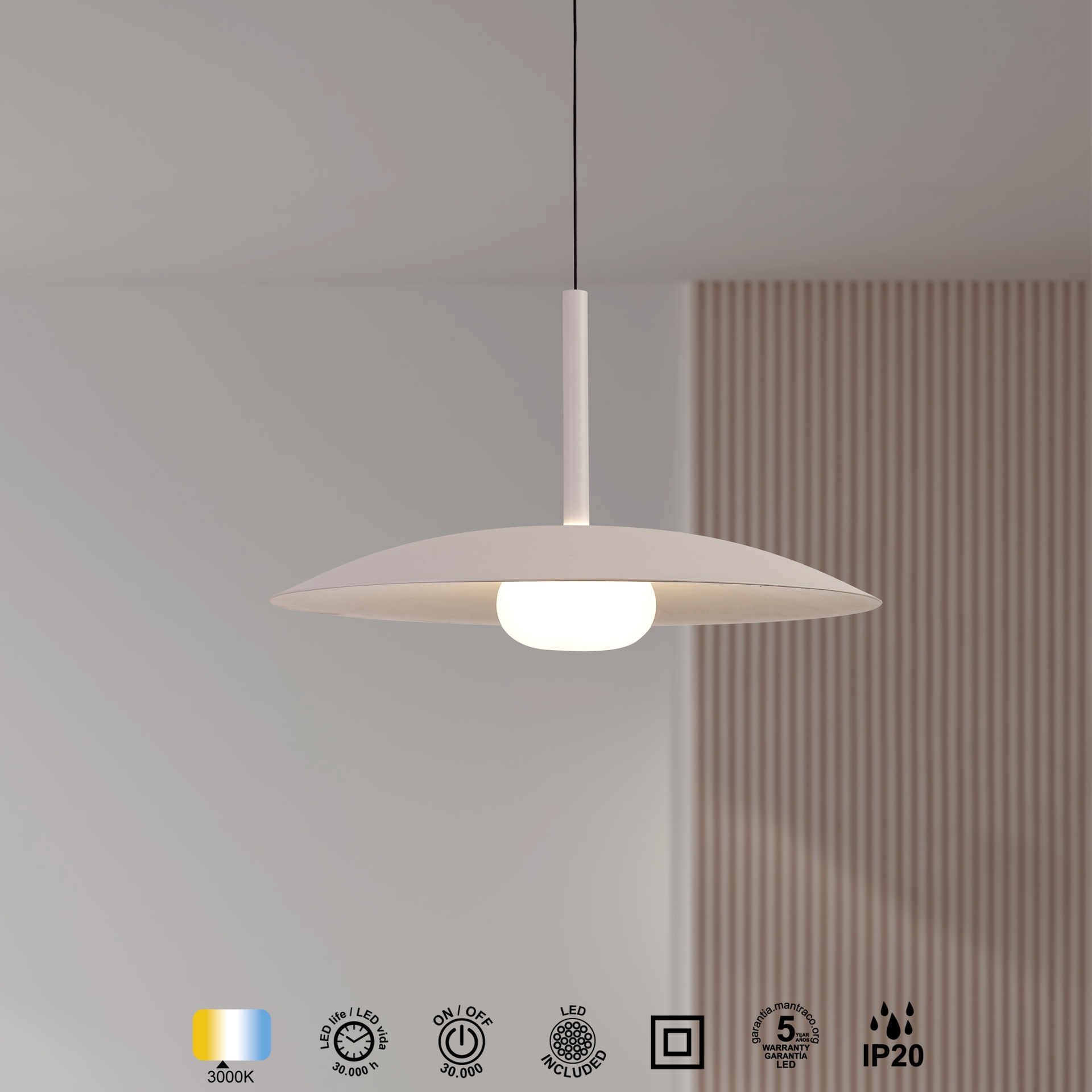 LIDIA * SOSPESO 1L LED 12W  - BIANCO