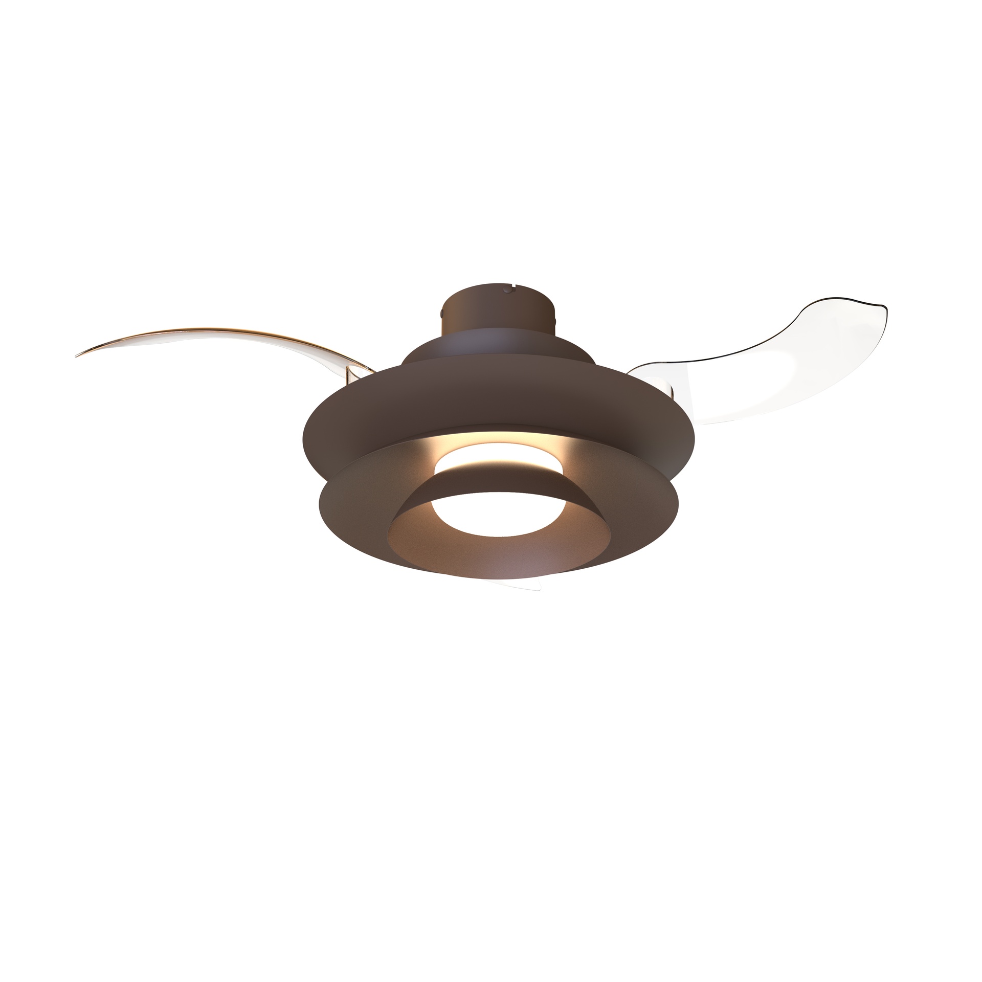 Aconcagua · Ventilador de aspas desplegables con luz · Café