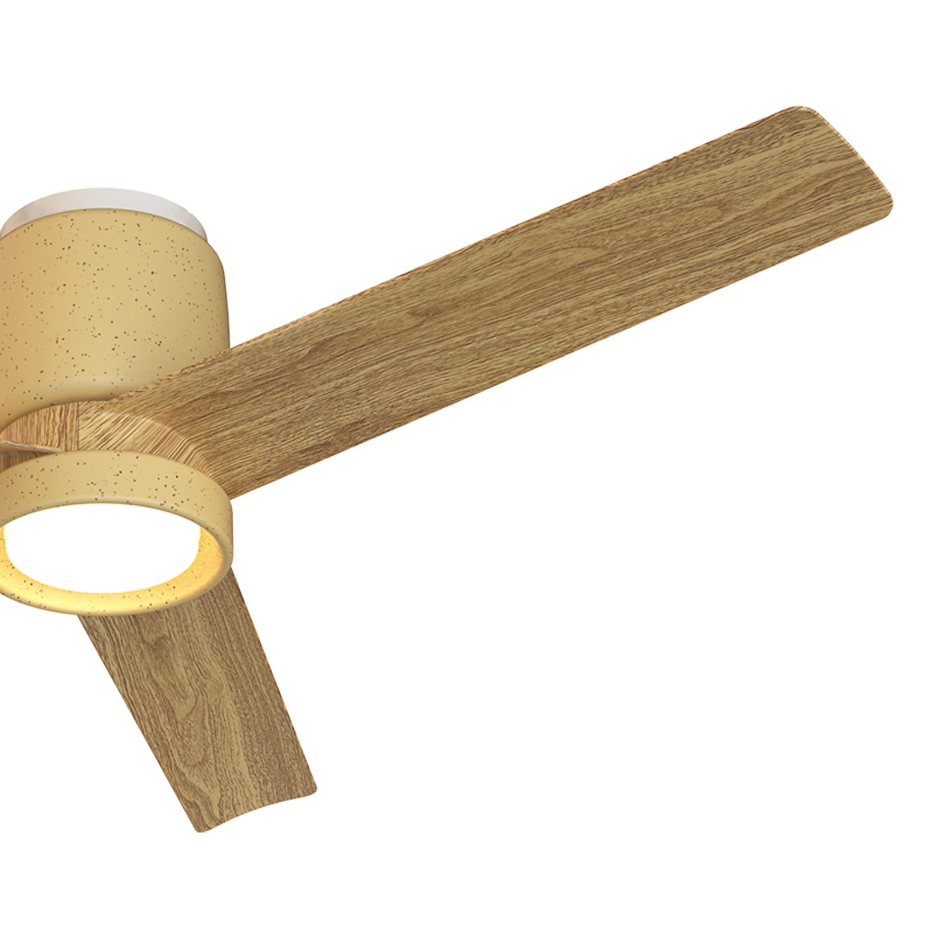 Cerámica M · Ceiling fan with light · Beige ceramic + Wood