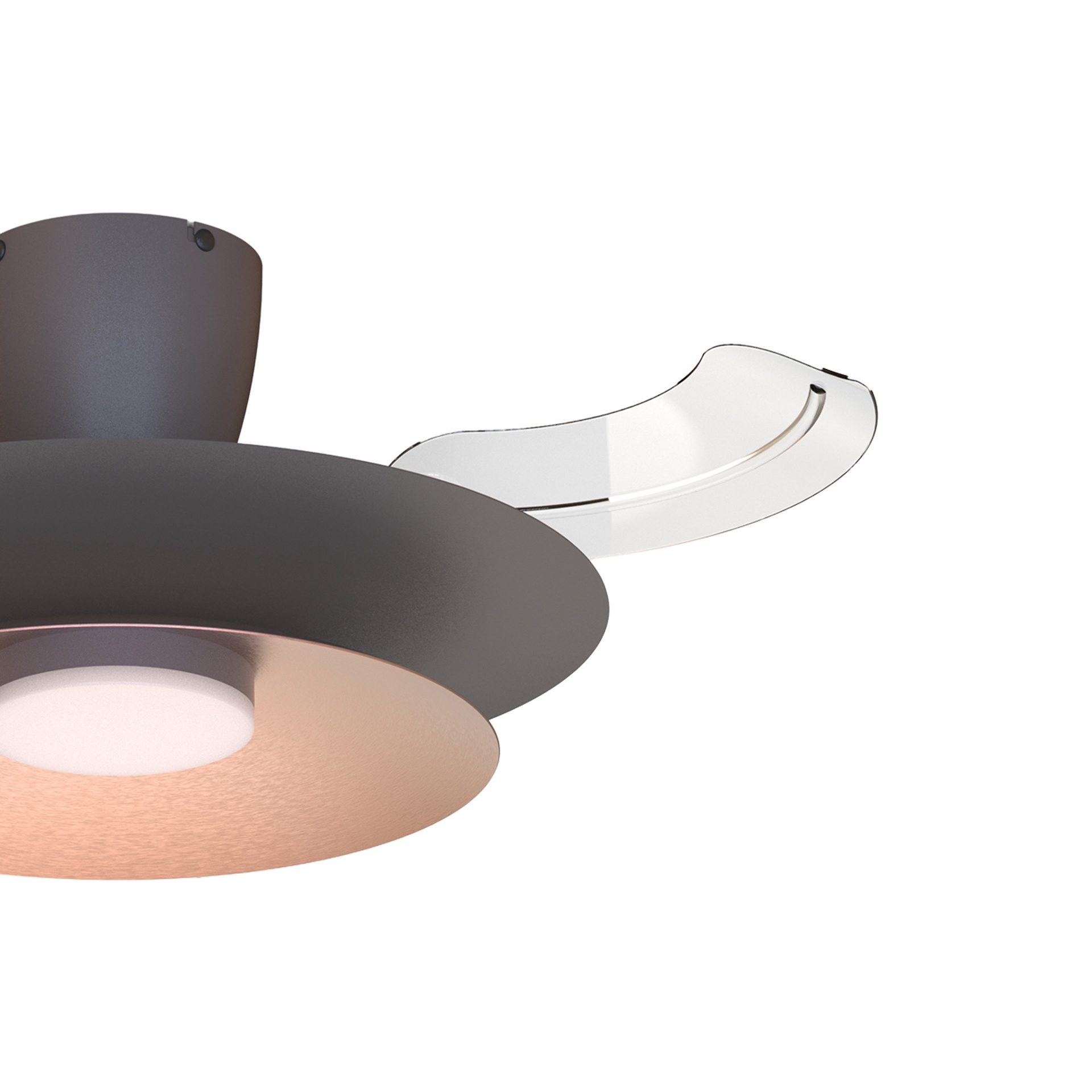 Patagonia · Ventilador de aspas desplegables con luz · Café / Cobre cepillado