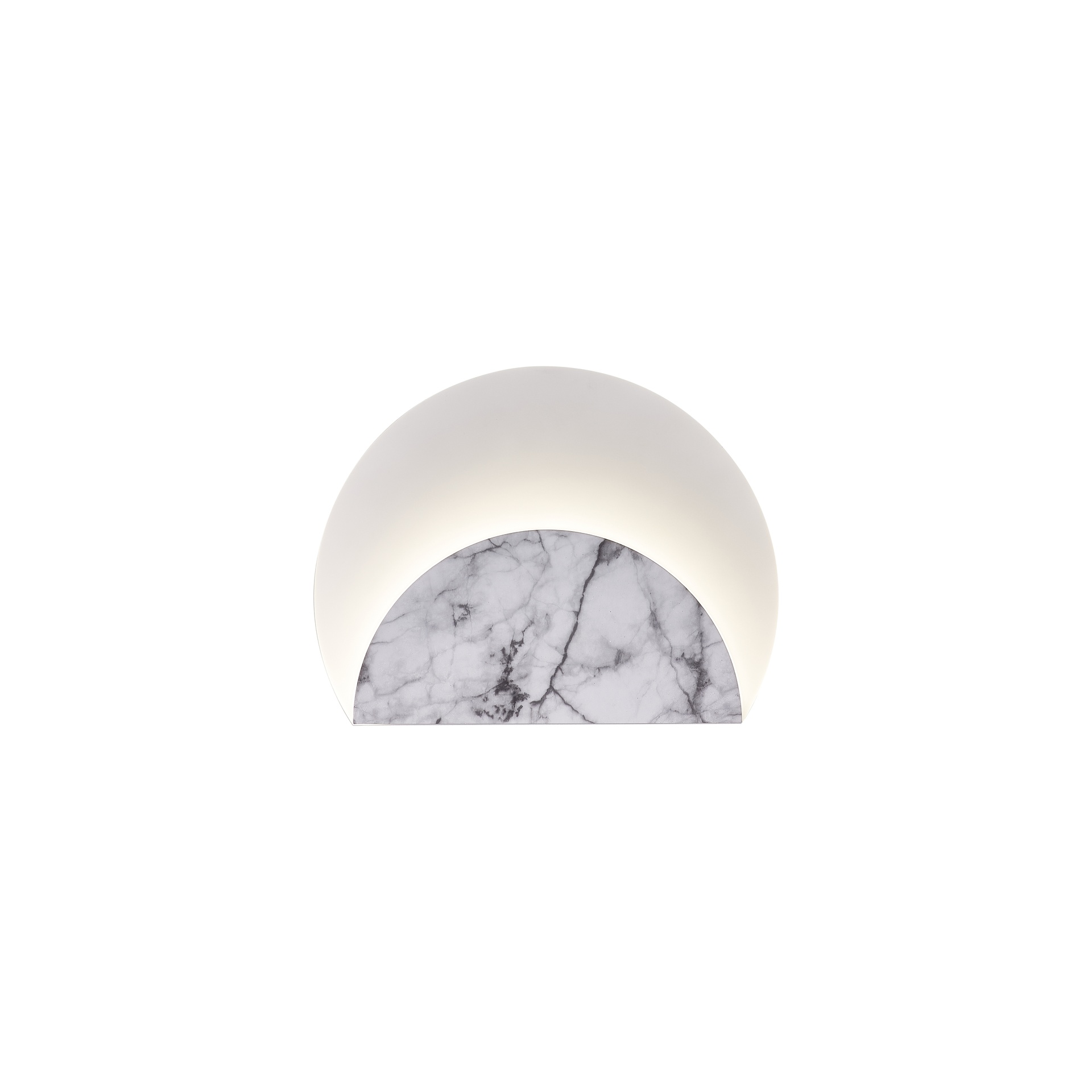 ***DES*** MARMO * APPLIQUE LED 12W - 3000K - MARMO BIANCO + CRISTALLO OPALE