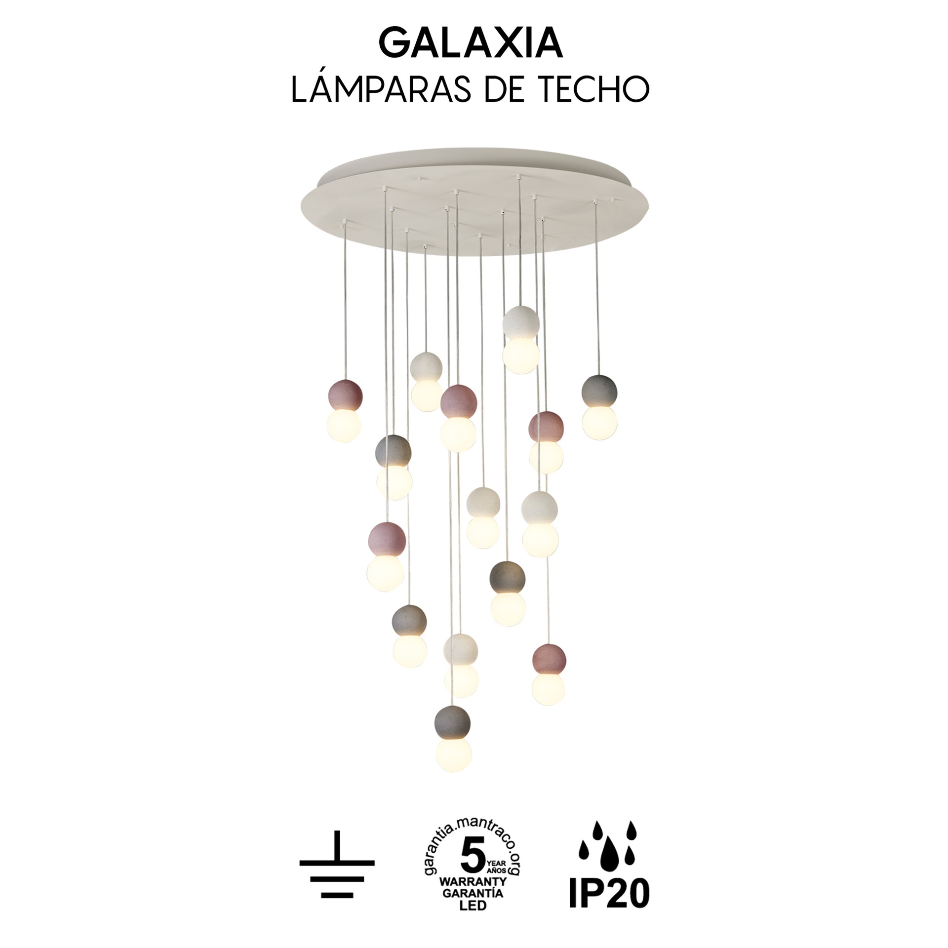 GALAXIA * PENDANT CON 15 PENDANTS (ROUND) S VARIADOS