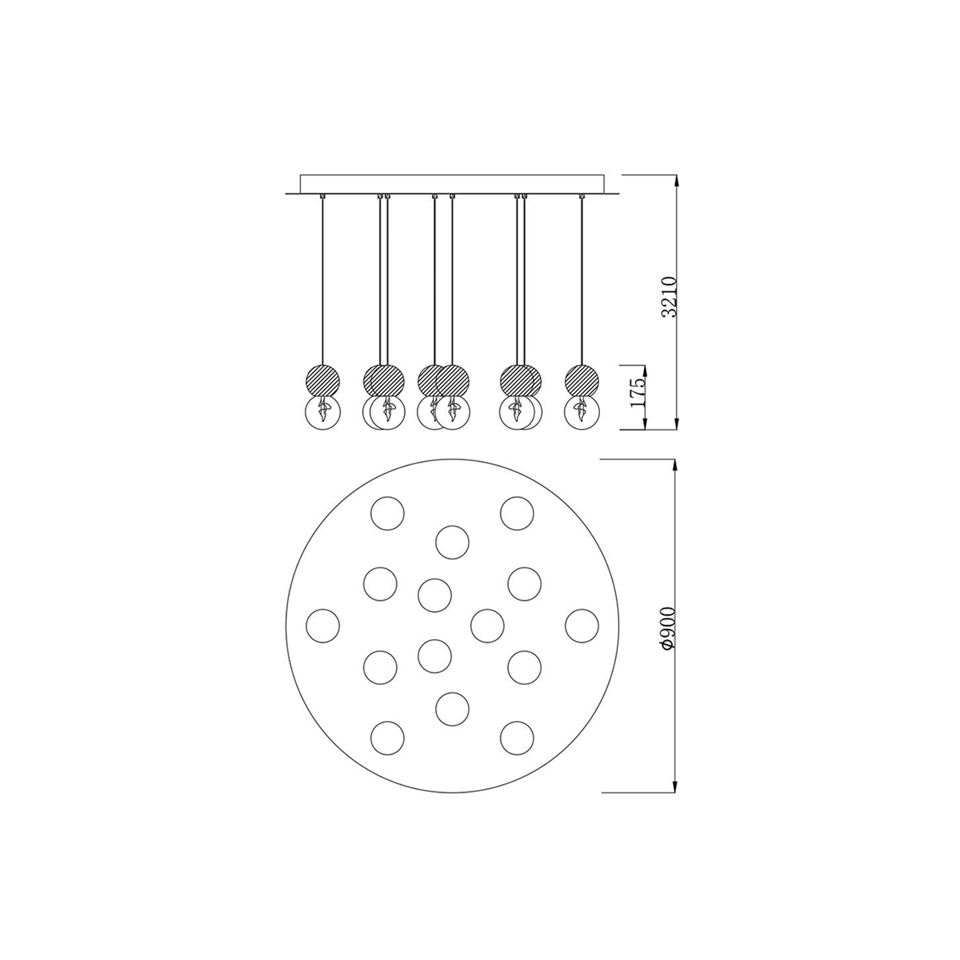 GALAXIA * PENDANT CON 15 PENDANTS (ROUND) S VARIADOS