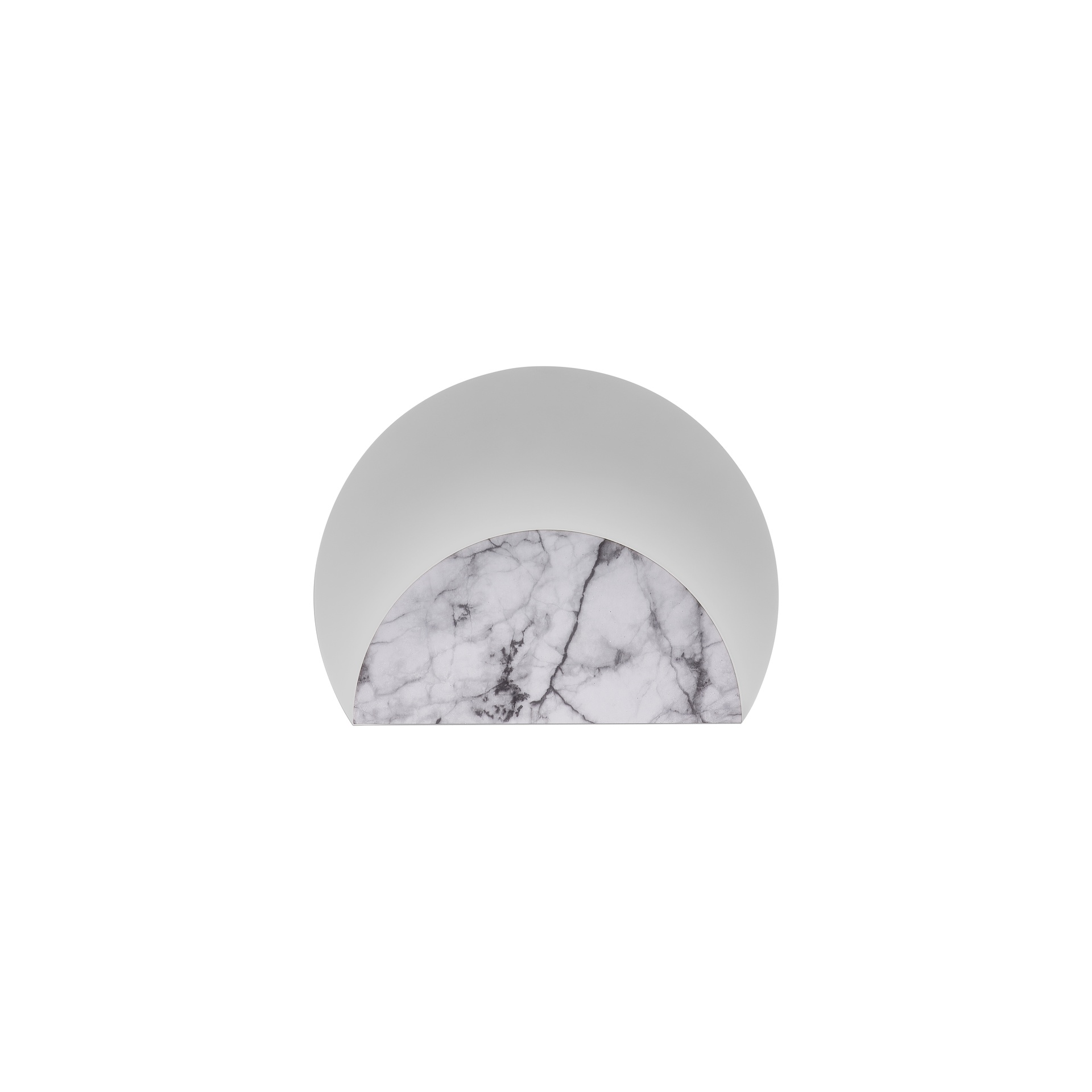 ***DES*** MARMO * APPLIQUE LED 12W - 3000K - MARMO BIANCO + CRISTALLO OPALE