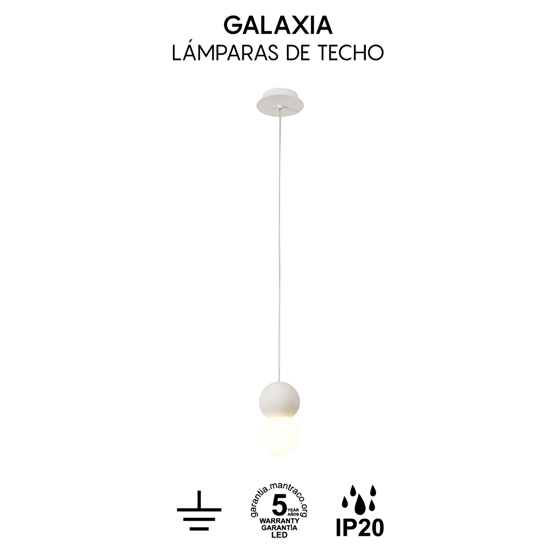 Galaxia · Luminarias de techo · Cemento / Blanco