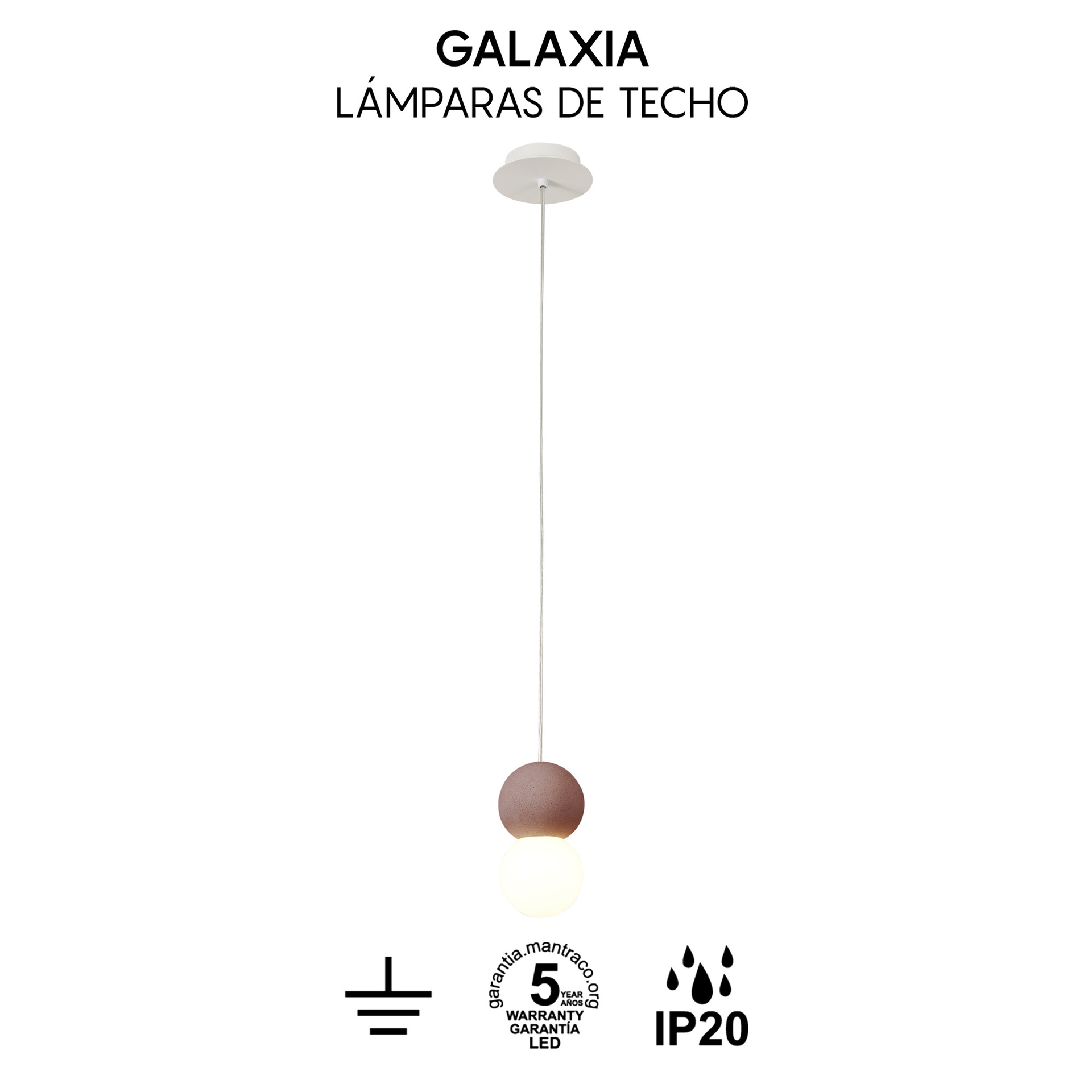 Galaxia · Luminarias de techo · Cemento / Rojo