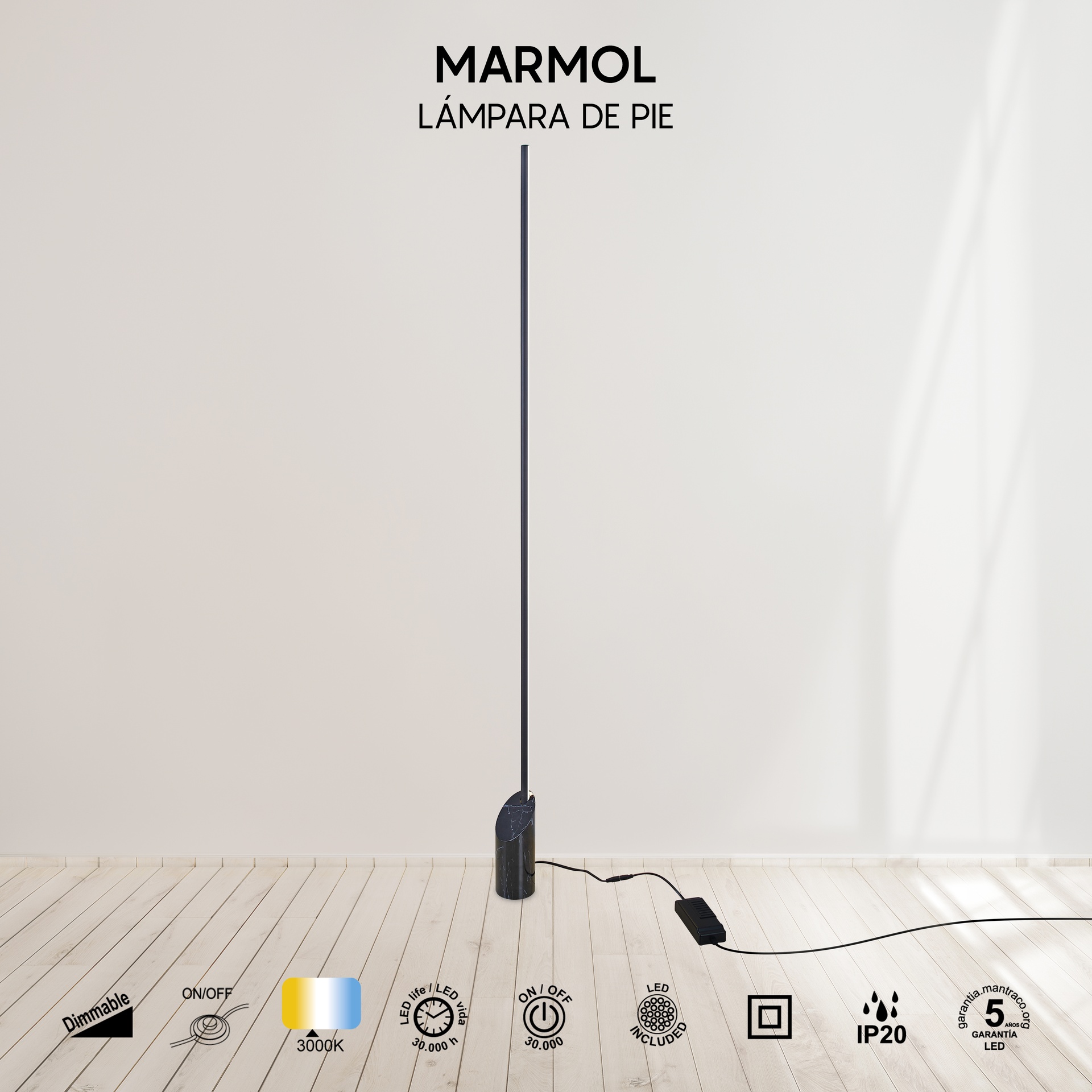 MARMO * PIANTANA - 28W - MARMO NERO
