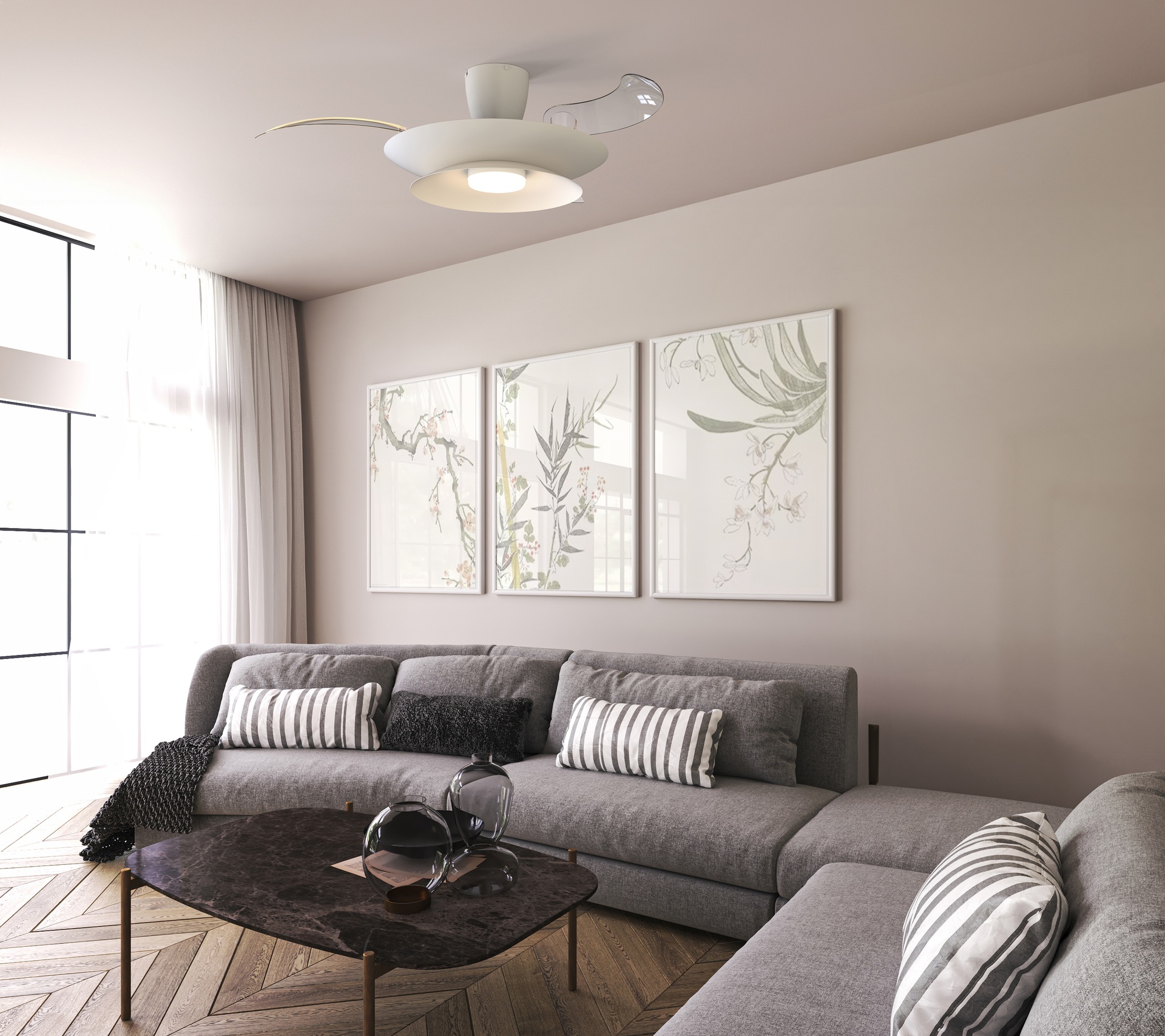 Patagonia · Ventilador de aspas desplegables con luz · Blanco
