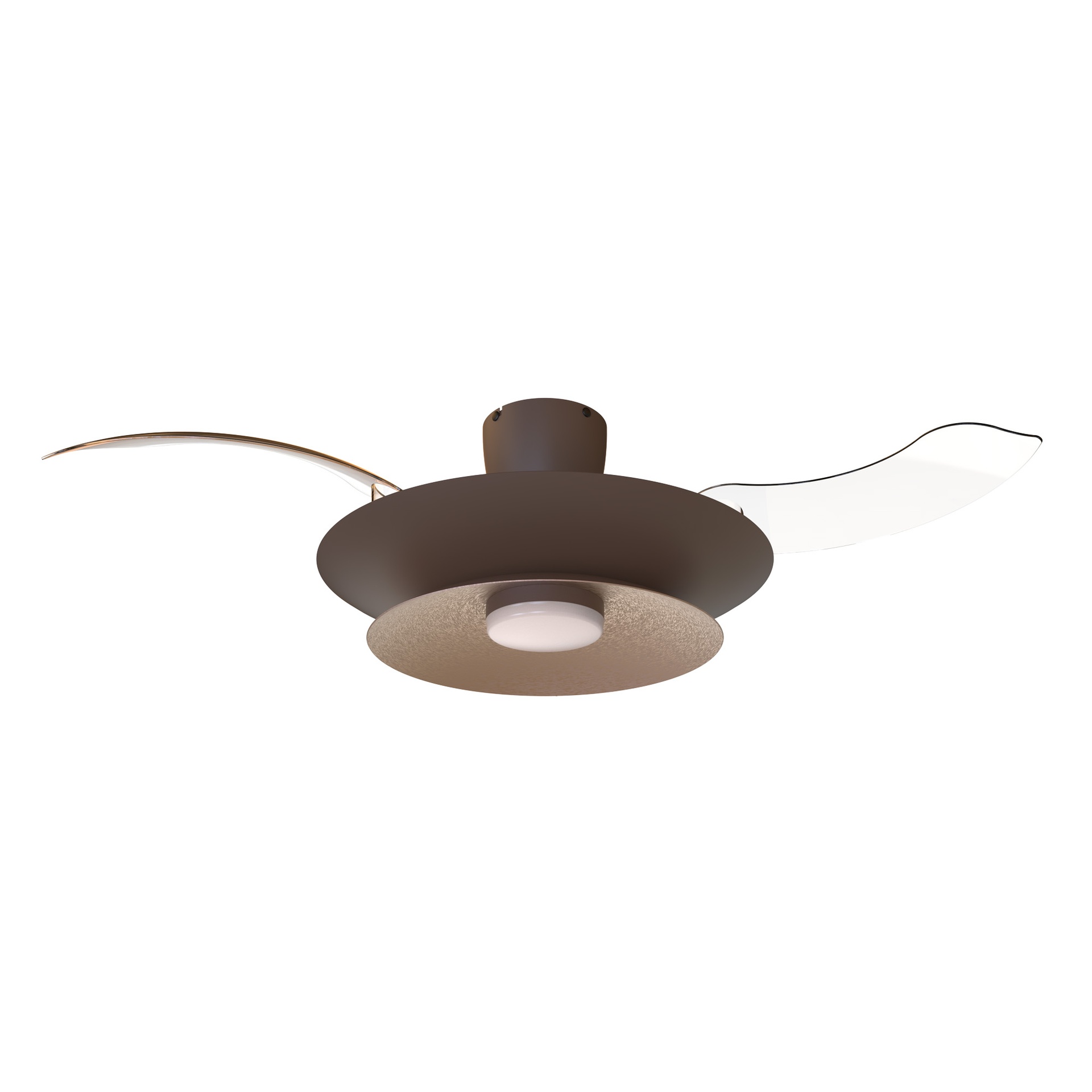 Patagonia · Ventilador de aspas desplegables con luz · Café / Cobre cepillado