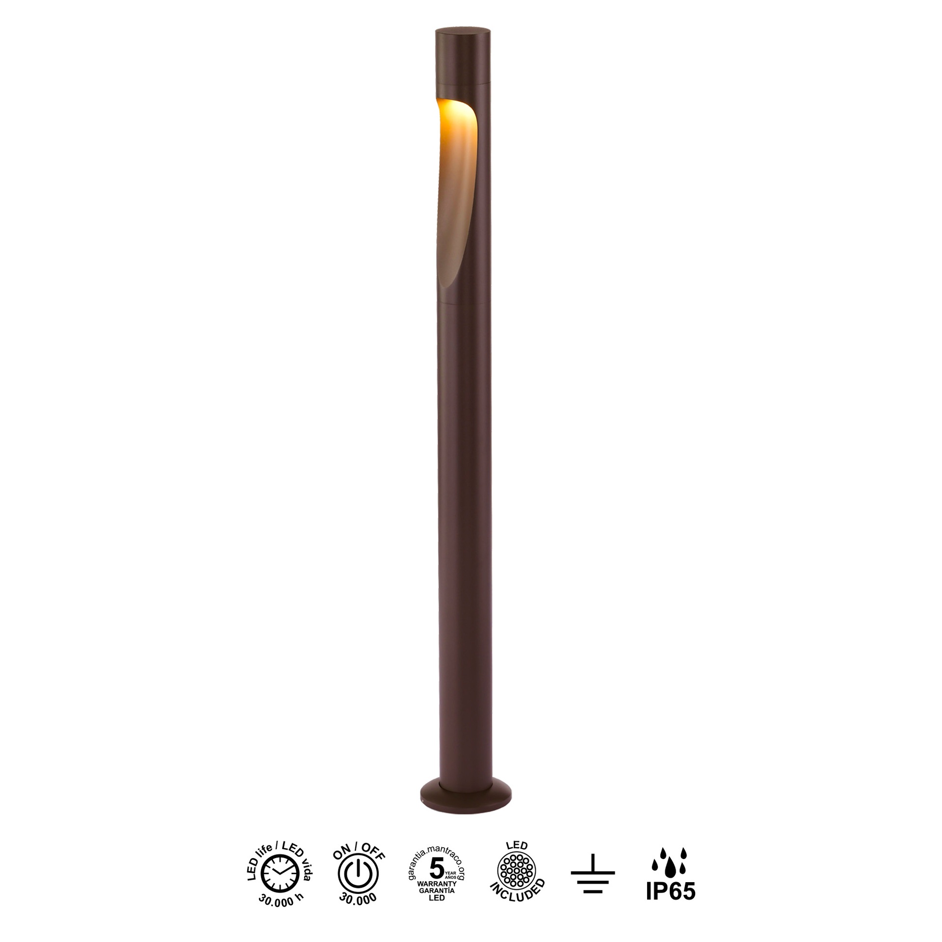 ARAN * BOLLARD 80CM IP65 6W 3000K CORTEN