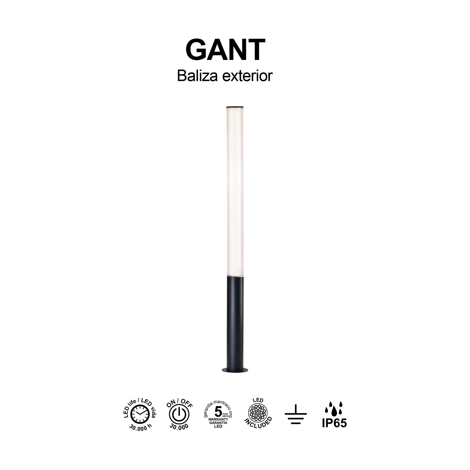 Gant · Bornes lumineuses · Noir