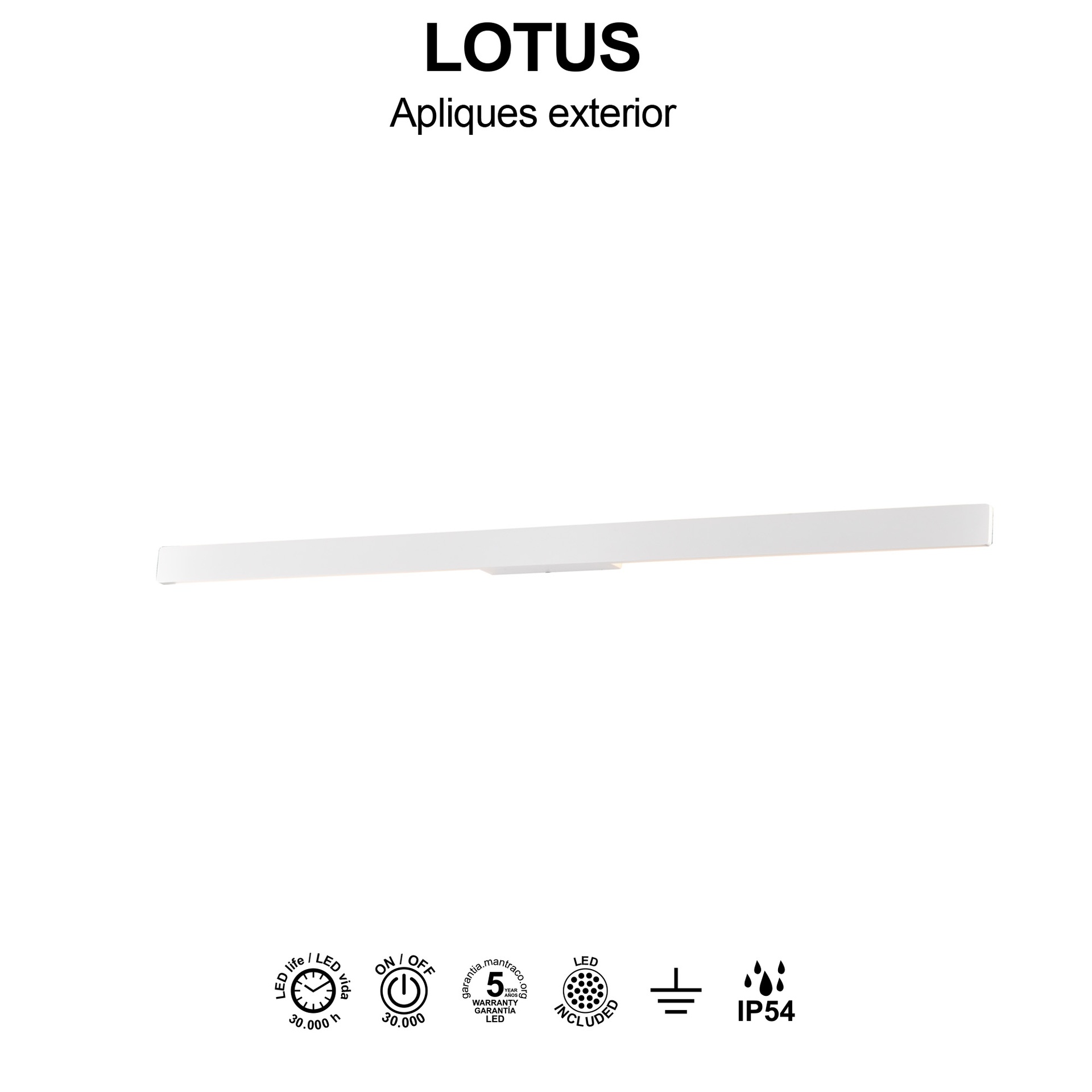 LOTUS * EXTERIOR WALL LAMP 20W IP54 3000K WHITE