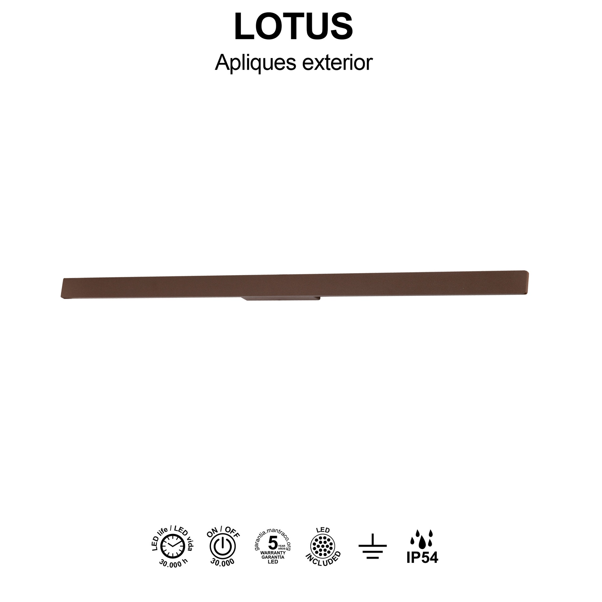 LOTUS * EXTERIOR WALL LAMP 20W IP54 3000K CORTEN