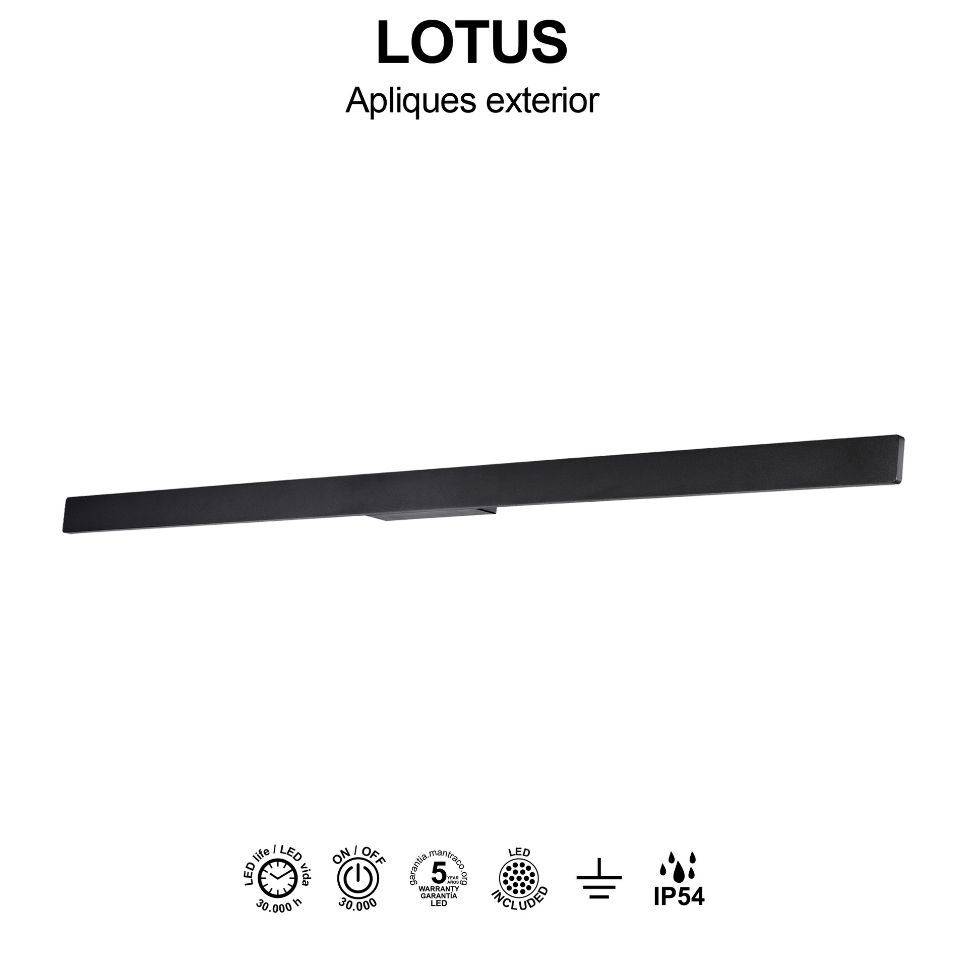 LOTUS * EXTERIOR WALL LAMP 24W IP54 3000K BLACK