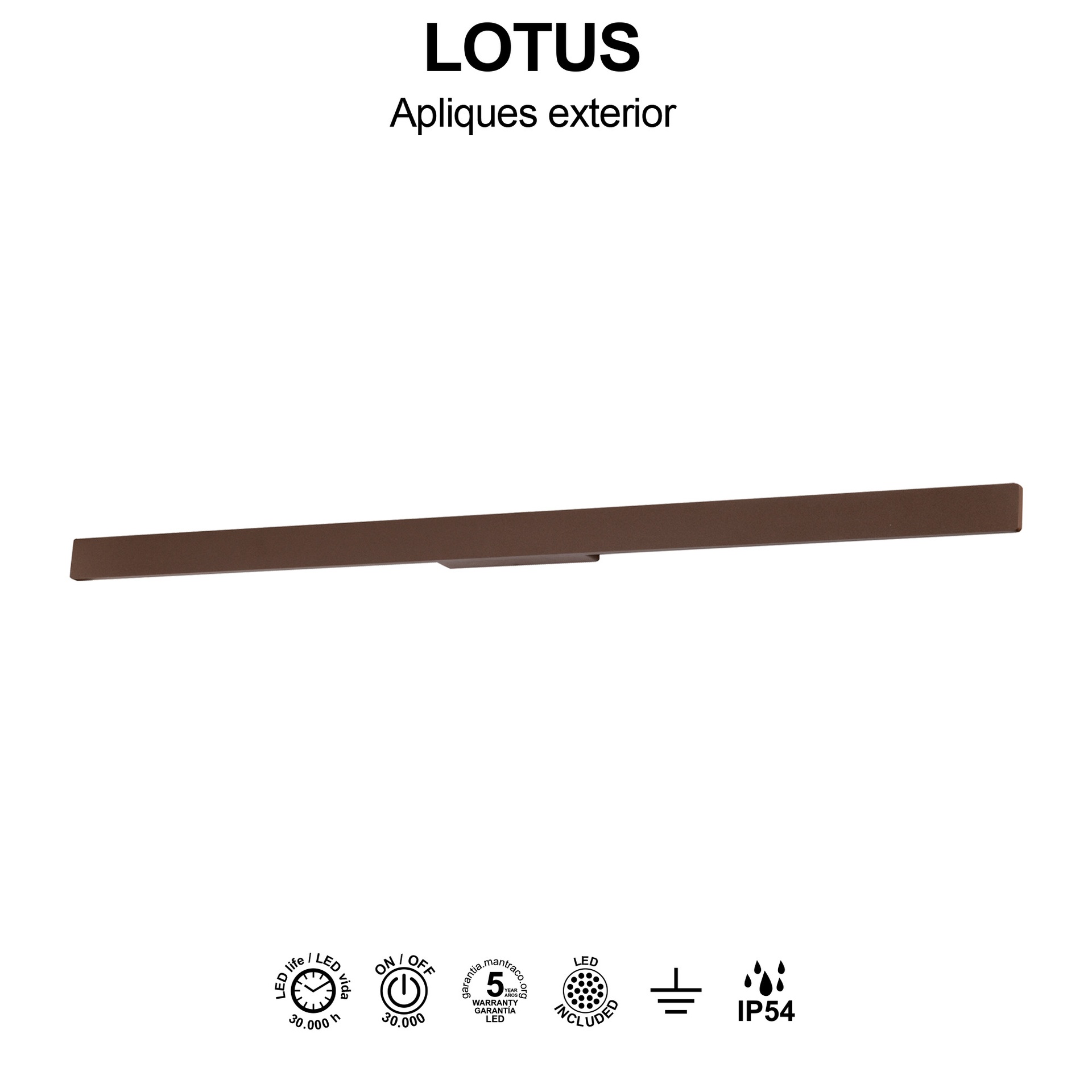 LOTUS * EXTERIOR WALL LAMP 24W IP54 3000K CORTEN