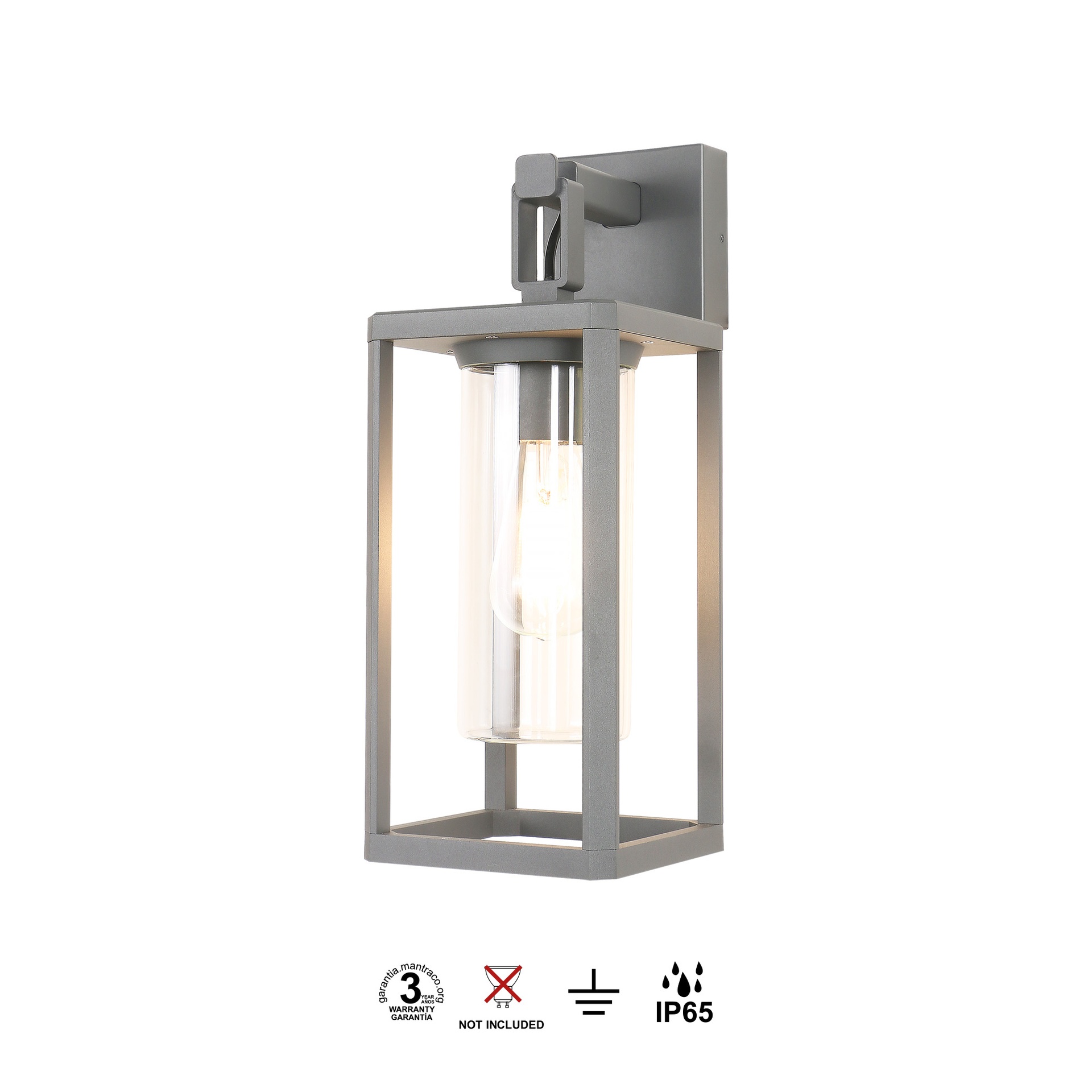 ALPS * APPLIQUE 1L E27 IP65 GRIGIO SCURO