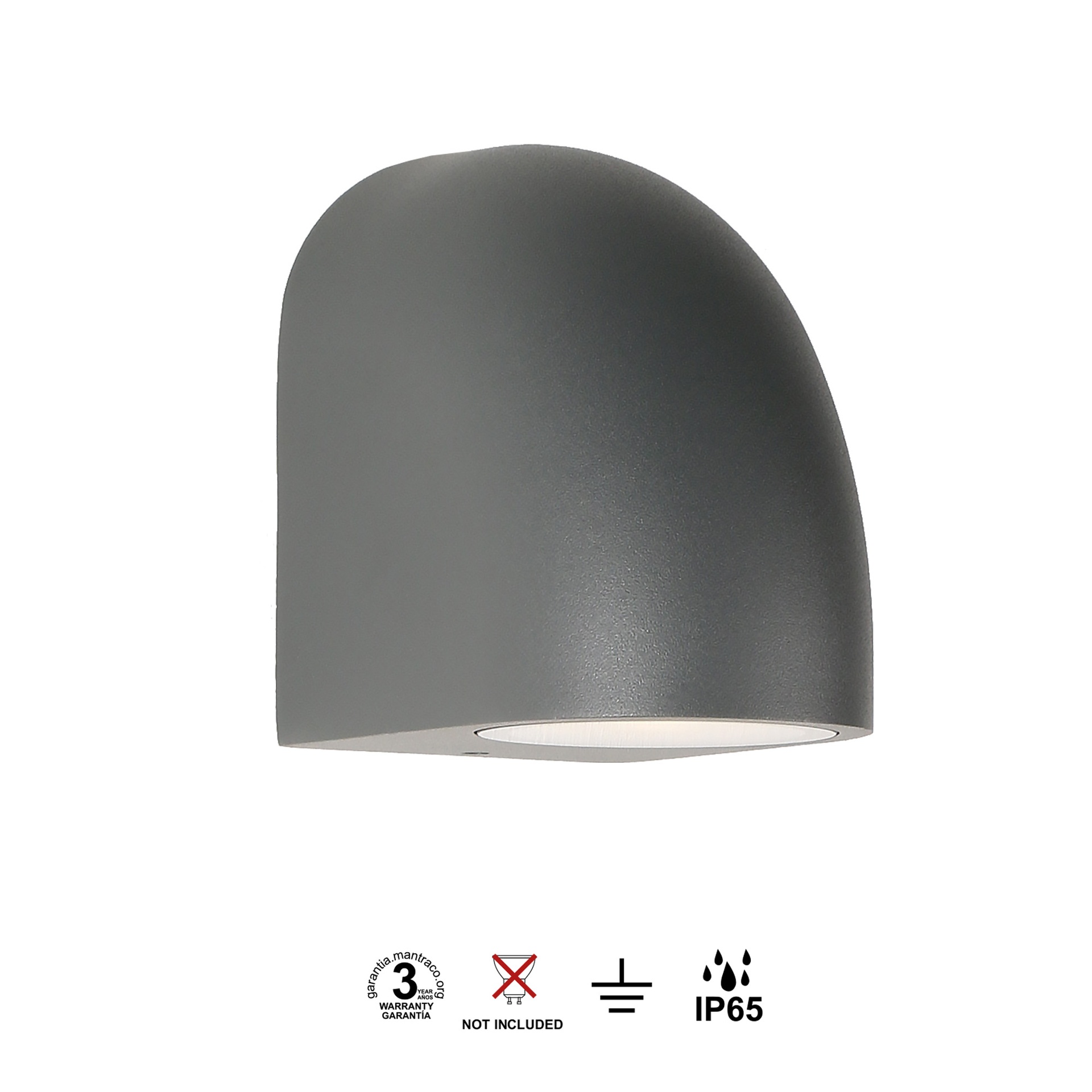 BALDY * WALL LAMP 1L GU10 IP65 DARK GREY