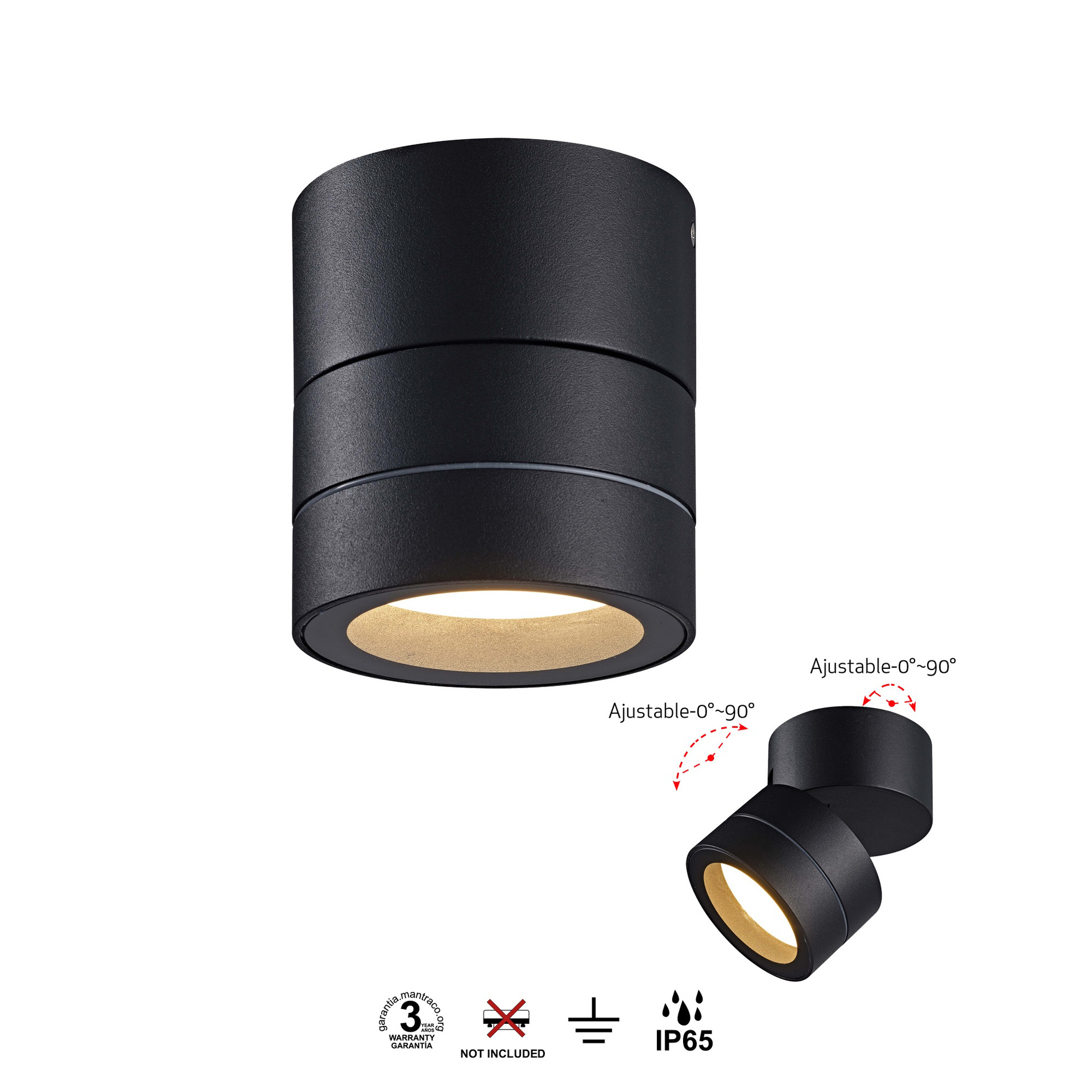 SALER * SPOT // WALL LAMP IP65 1L*GX53 BLACK