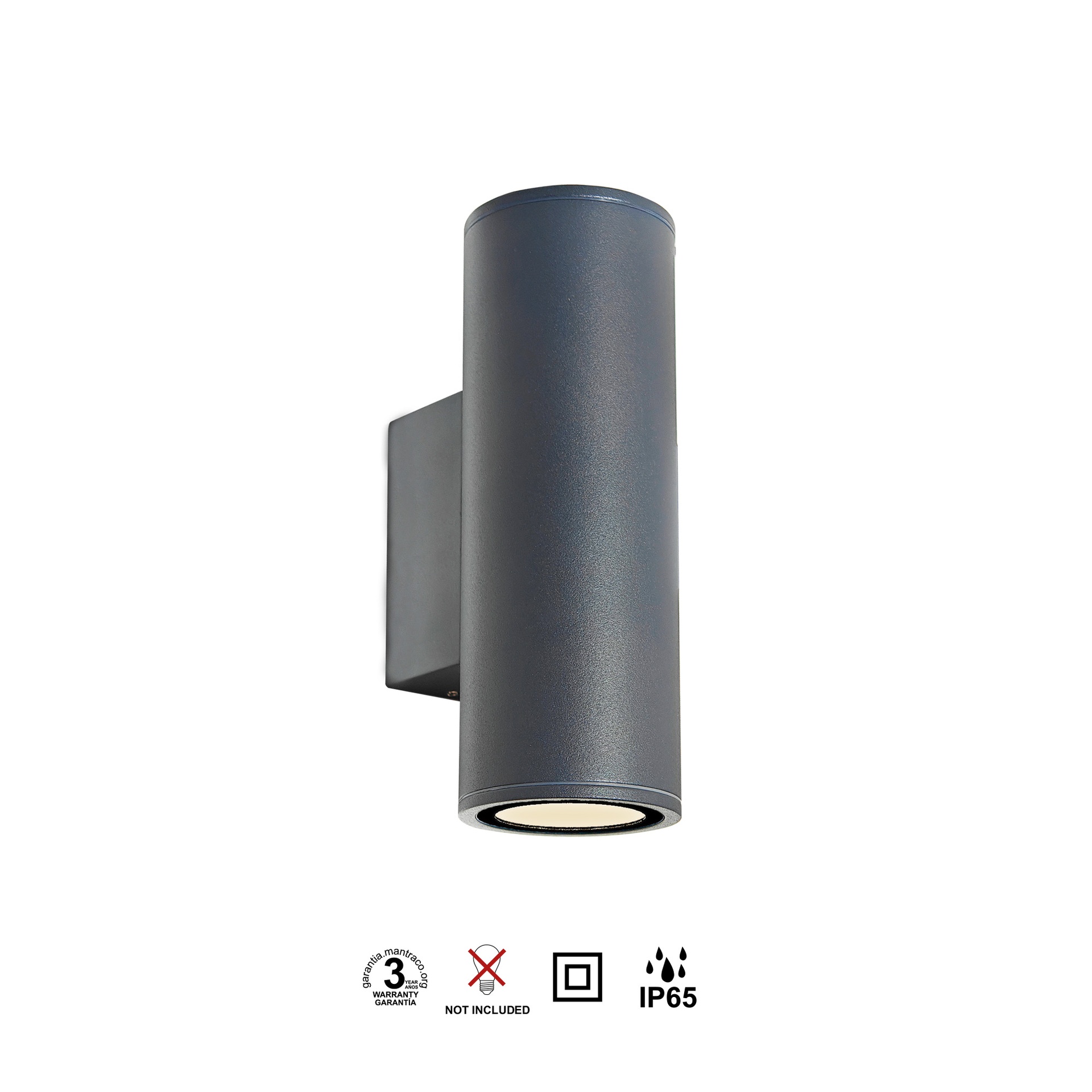PERE * APPLIQUE IP65 2L*GU10 GRIGIO SCURO