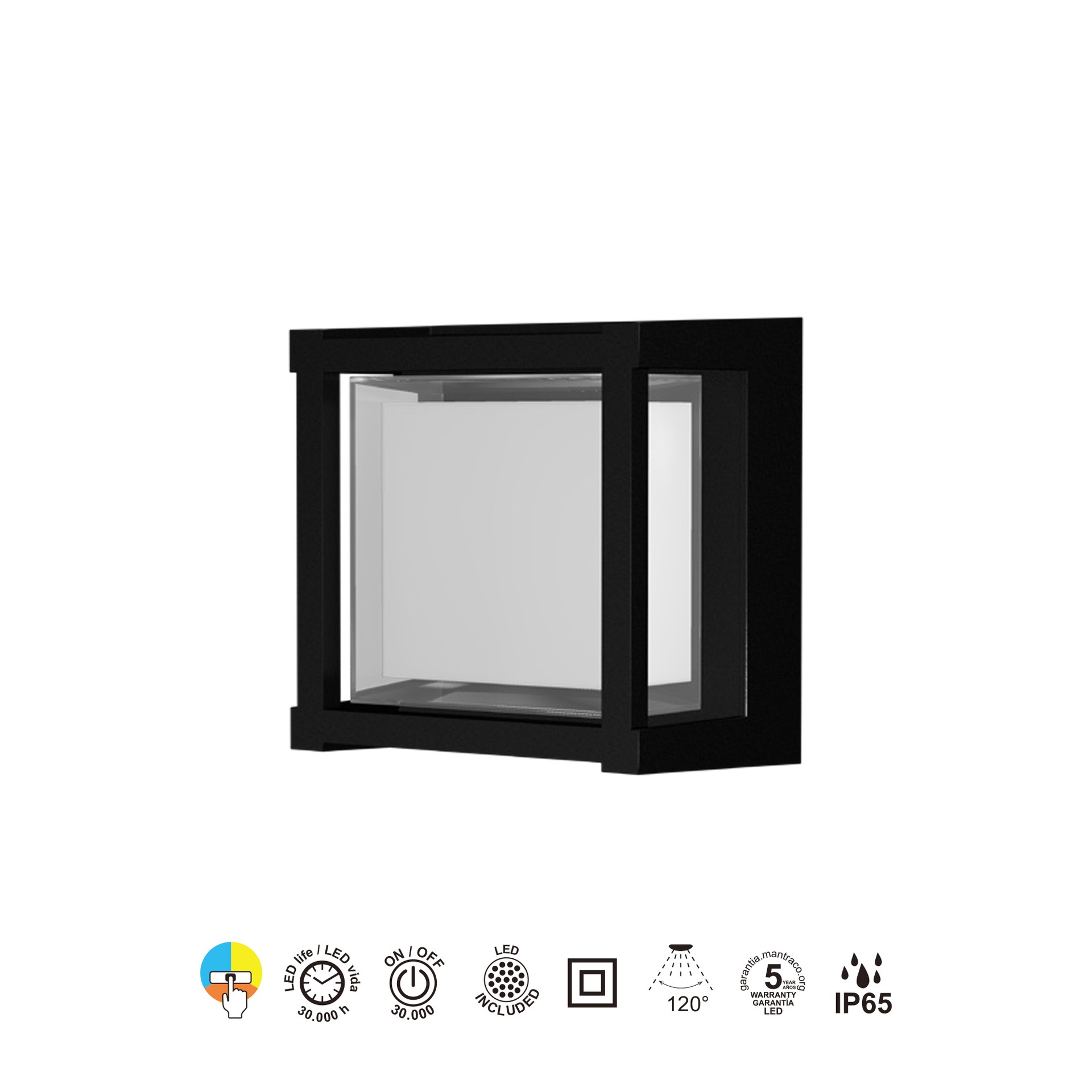 CREEK * PLAFONIERA/APPLIQUE ESTERNO NERO LED IP65 - 15W - CCT