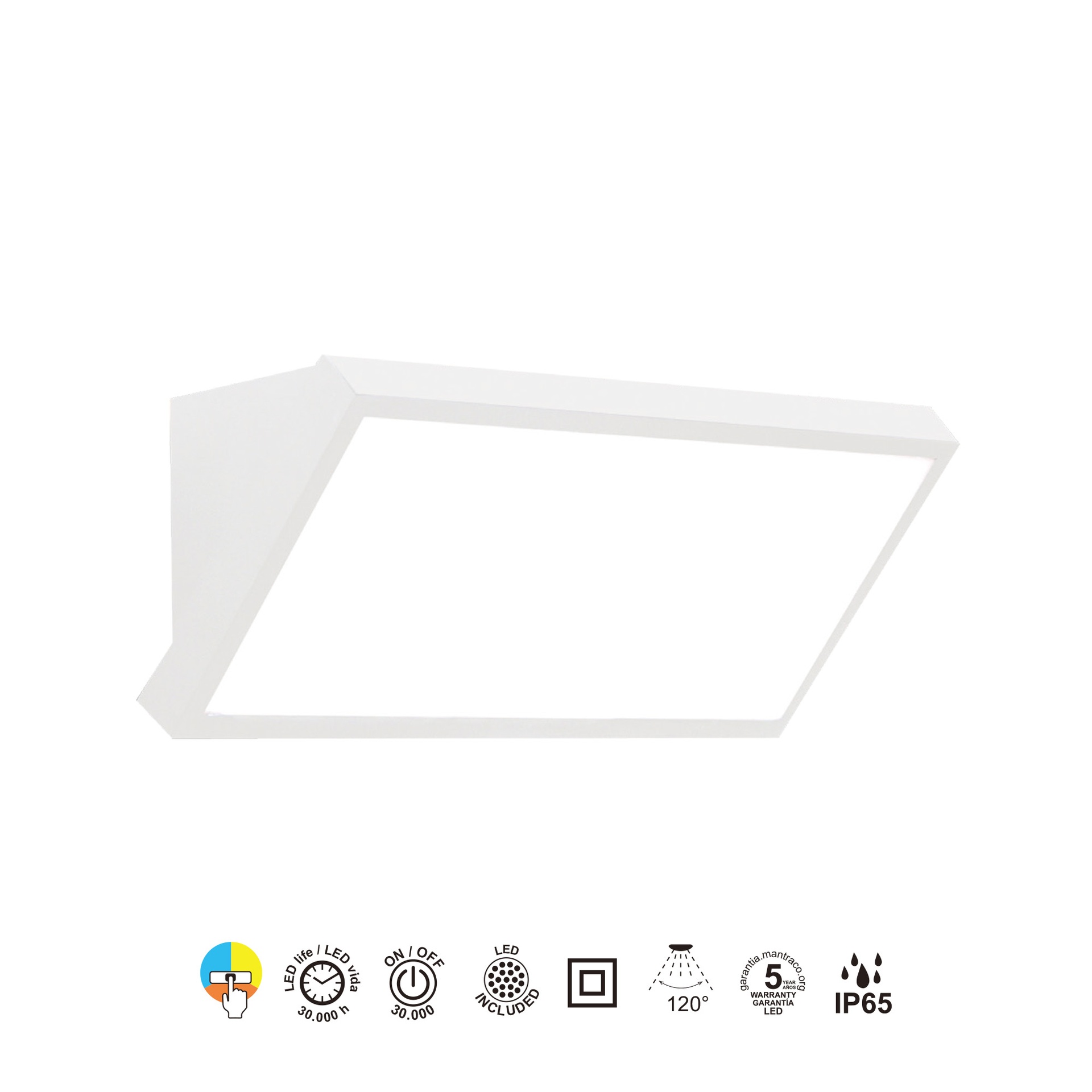 CREEK * APPLIQUE D'EXTÉRIEUR LED BLANCHE IP65 - 20W - CCT