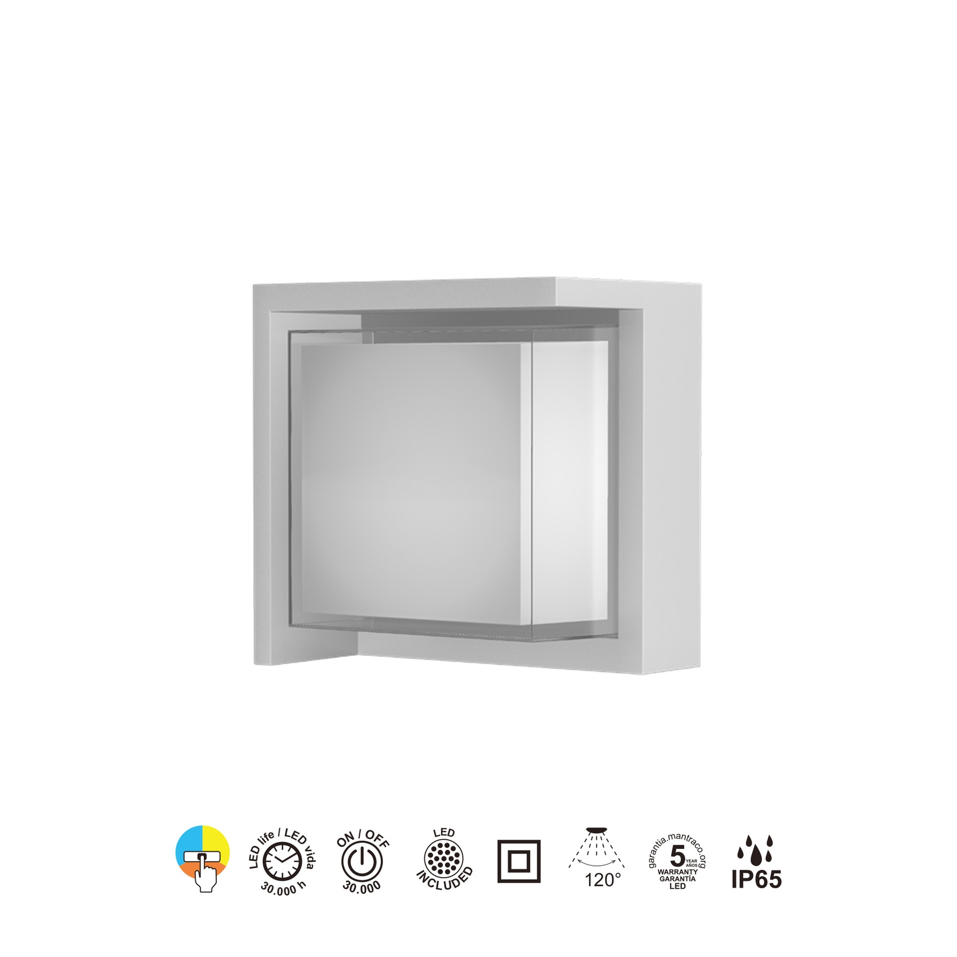 CREEK * APPLIQUE ESTERNO BIANCO LED IP65 - 15W - CCT