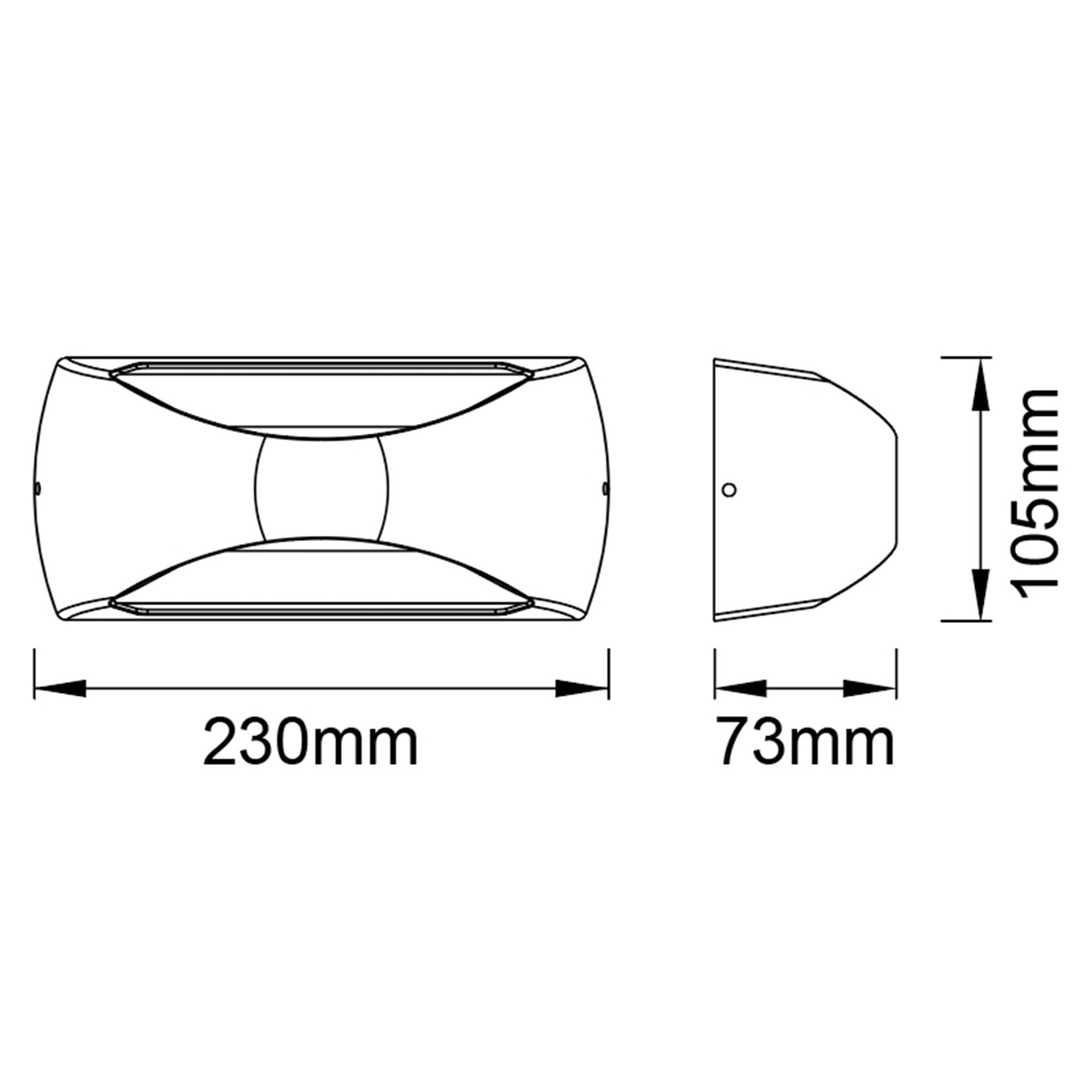 BUTAN * APPLIQUE MURALE LED GRIS FONCÉ 12W 3000K