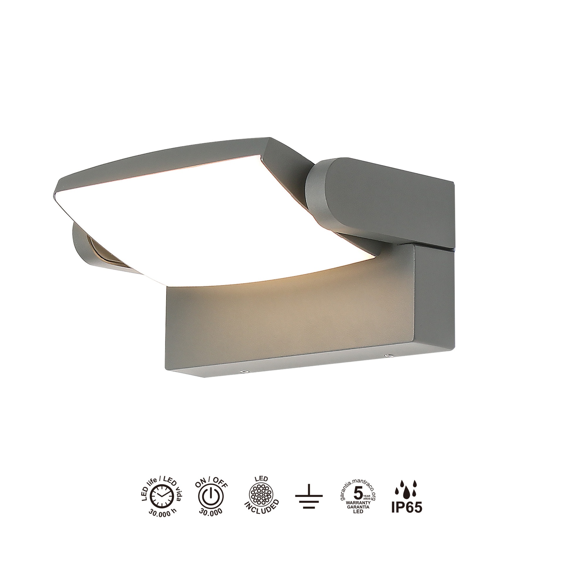 HOOD * LED WALL LAMP 12W 3000K DARK GREY