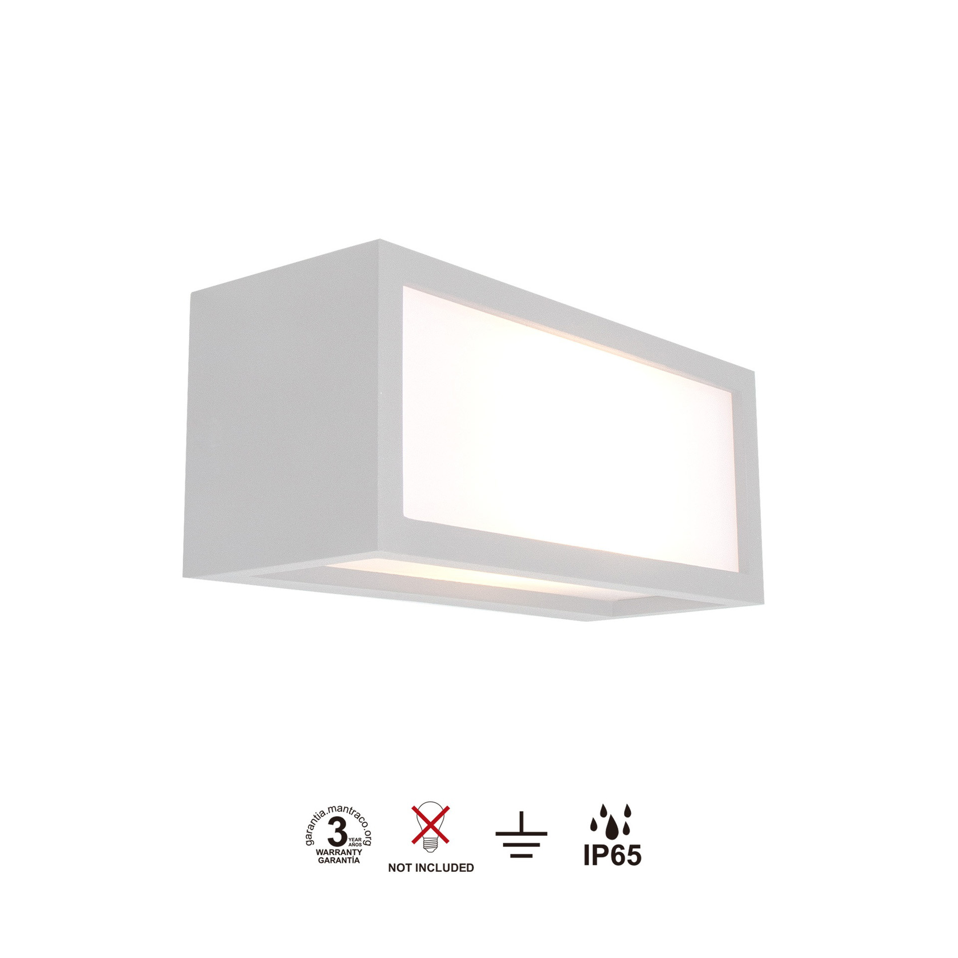 UTAH * EXTERIOR WALL LAMP WHITE IP65 - 1L*E27
