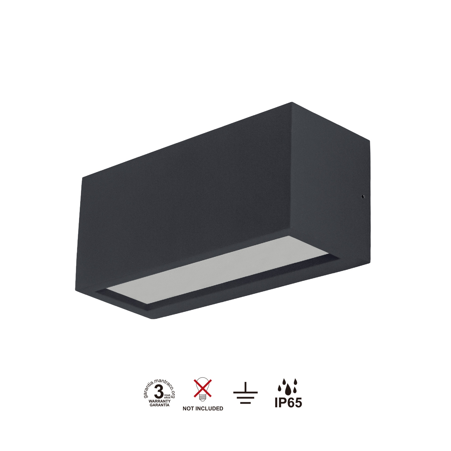 UTAH * EXTERIOR WALL LAMP DARK GREY  IP65 - 1L*E27