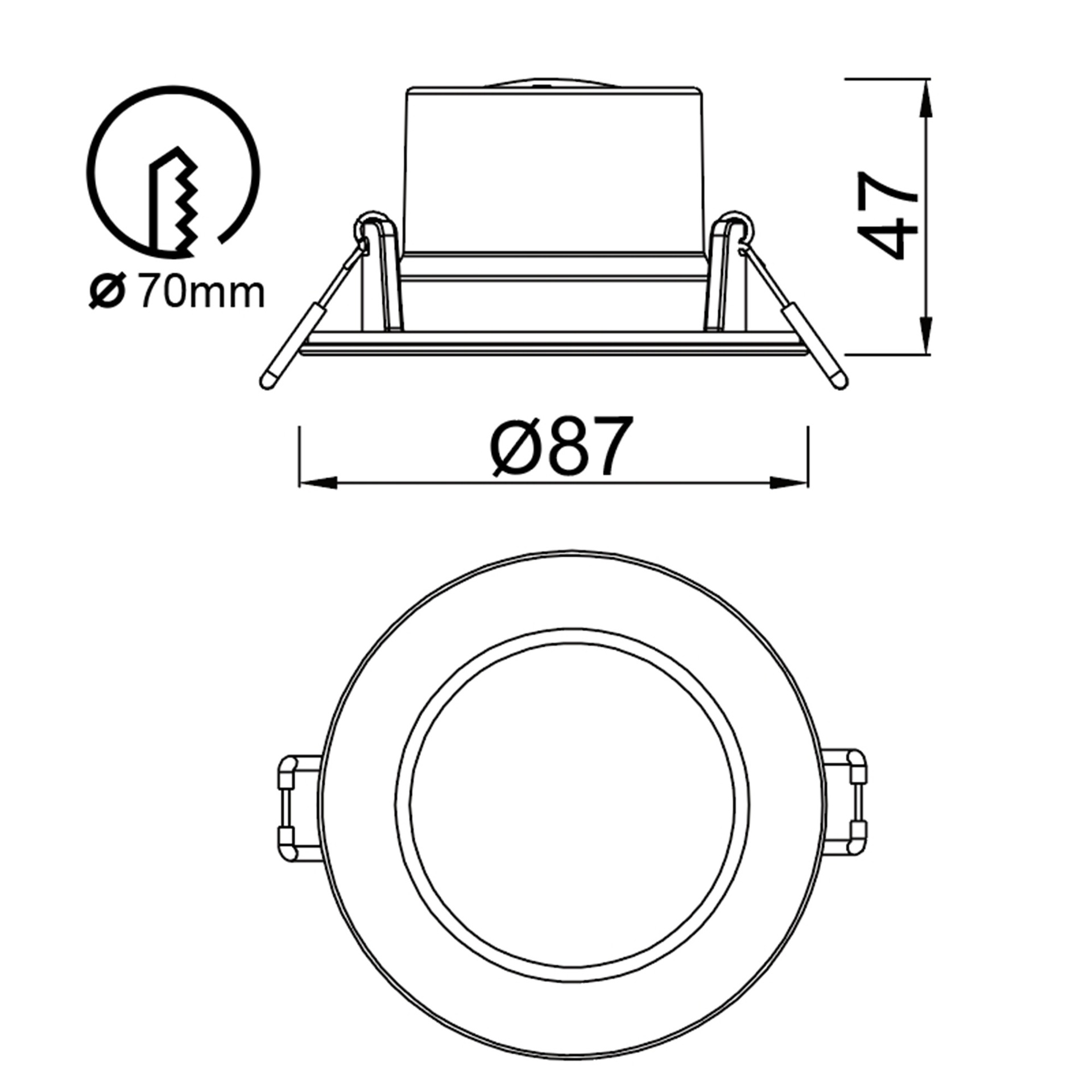 YUCATAN * LED RECESSED WHITE  IP65 - 6,5W - CCT