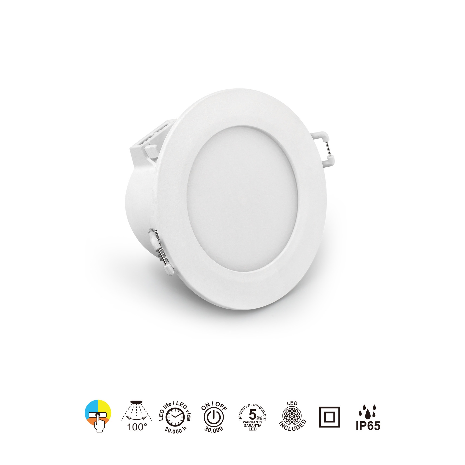 YUCATAN * LED RECESSED WHITE  IP65 - 10W - CCT
