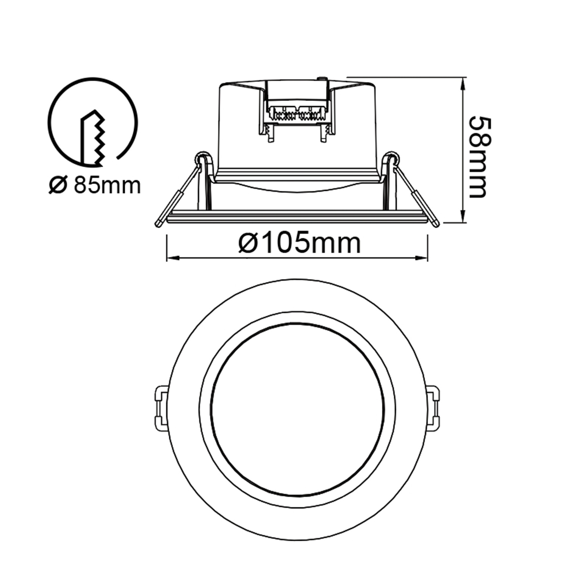YUCATAN * LED RECESSED WHITE  IP65 - 10W - CCT