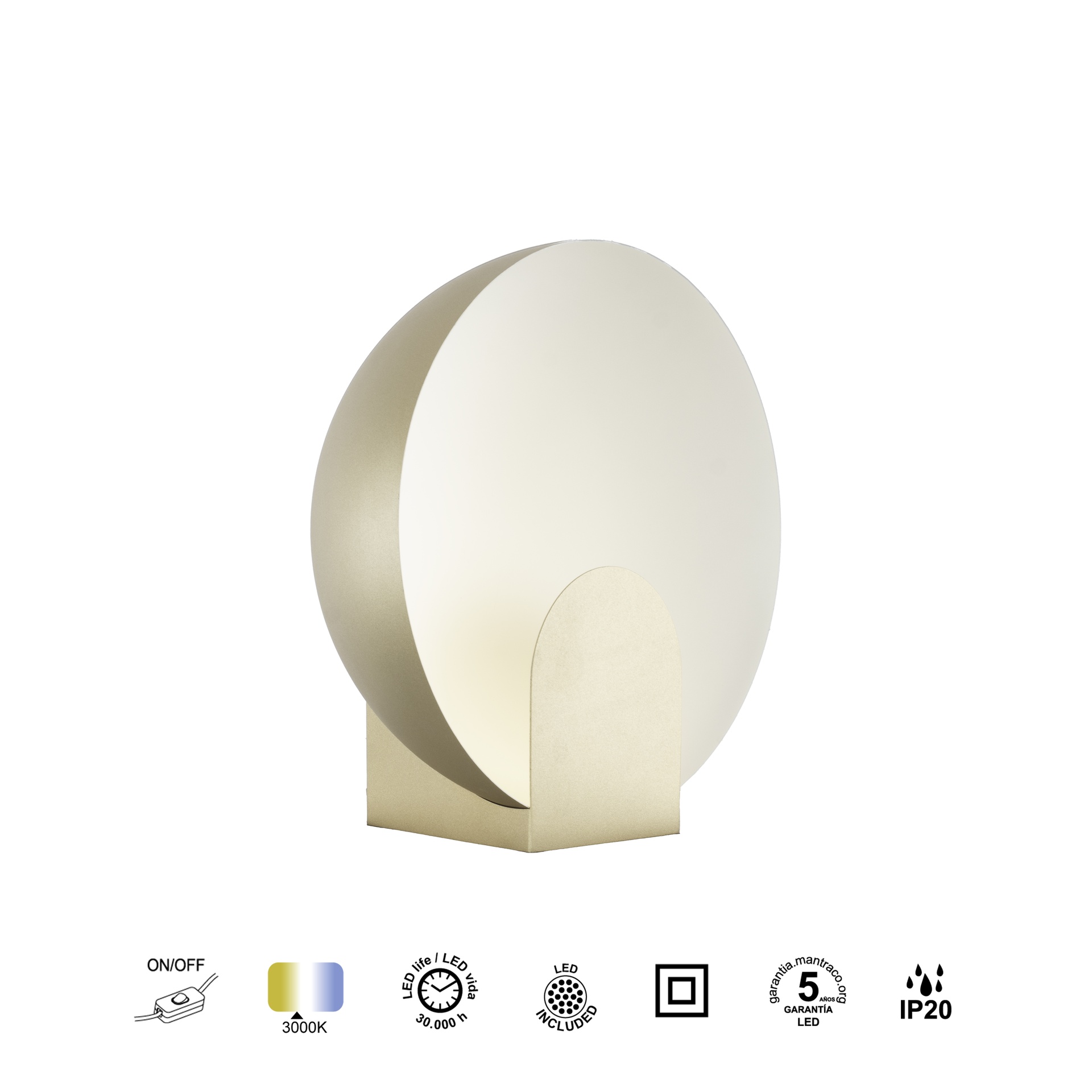 OCULO * DA TAVOLO LED GRANDE - ORO
