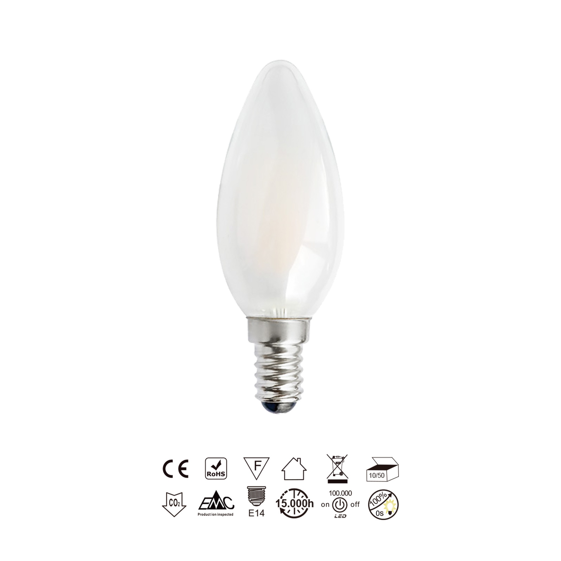 LAMPADINA LED * E14 CANDELA OPALE 4,5W 3000K DIM