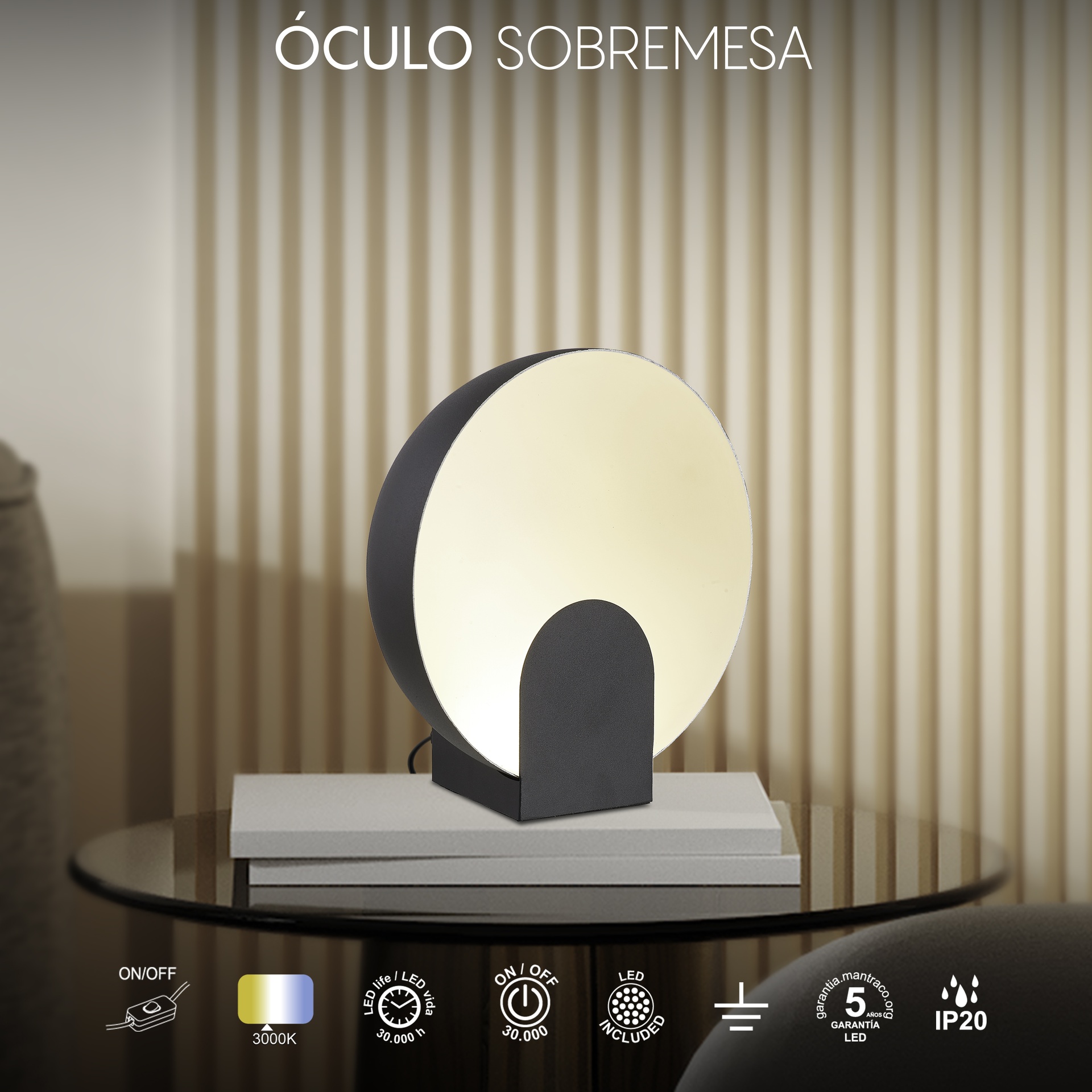 OCULO * LED TABLE LAMP (SMALL)  - BLACK