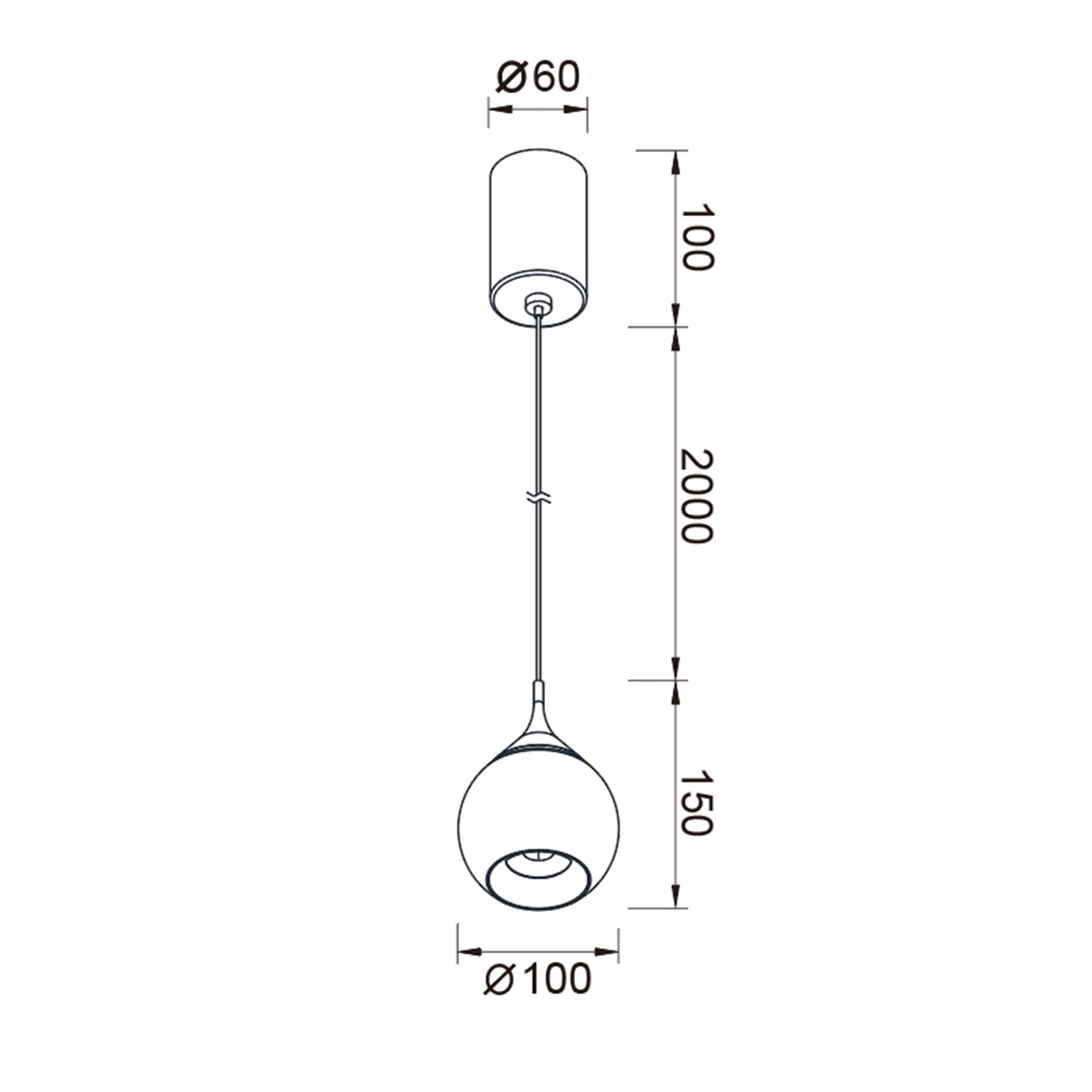DROP * LED PENDANT 7W 3000K 36° BLACK PERL