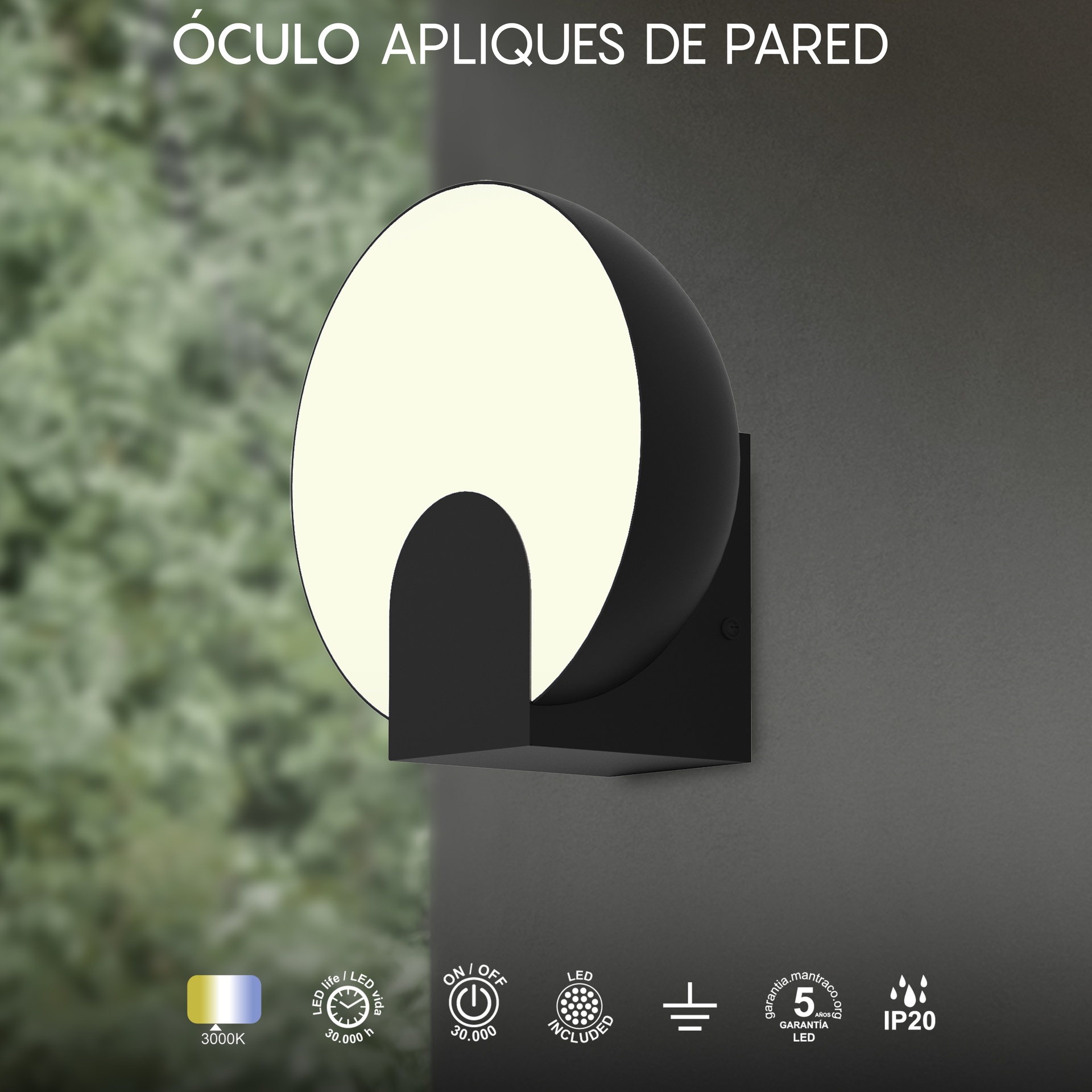 Oculo · Luminaires muraux · Noir
