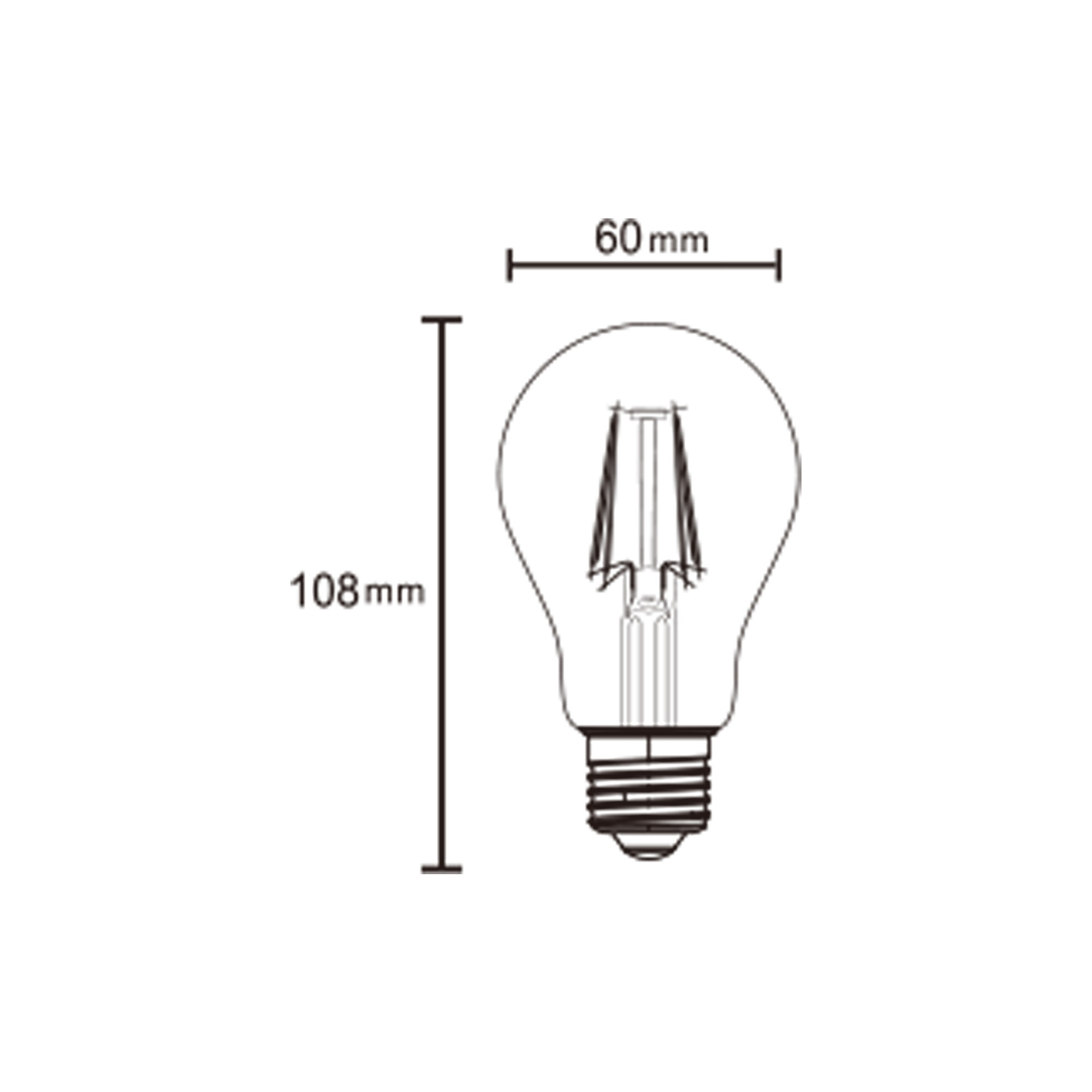 Lampadina LED - E27 STANDARD FILAMENTO - 7W - 3000K - 800lm