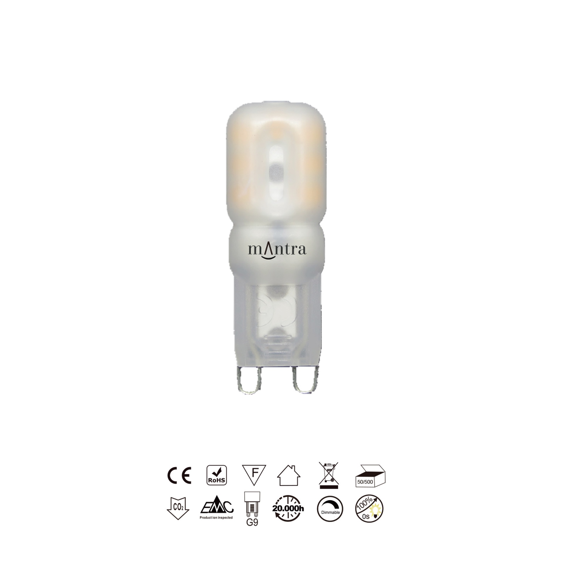 Lampadina LED - G9 - 2,5W - 5000K - 220Lm DIMMERABILE