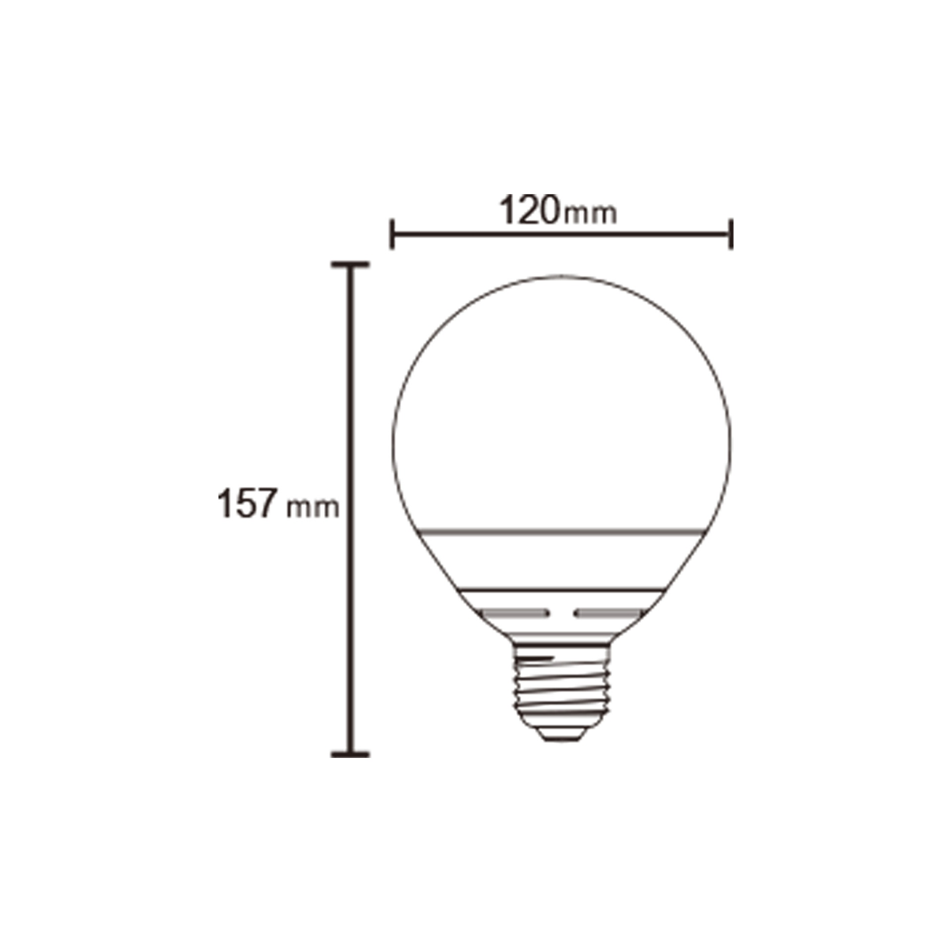 BULB LED - E27 GLOBE G120 - 20W - 3000K - 1615Lm - 270º