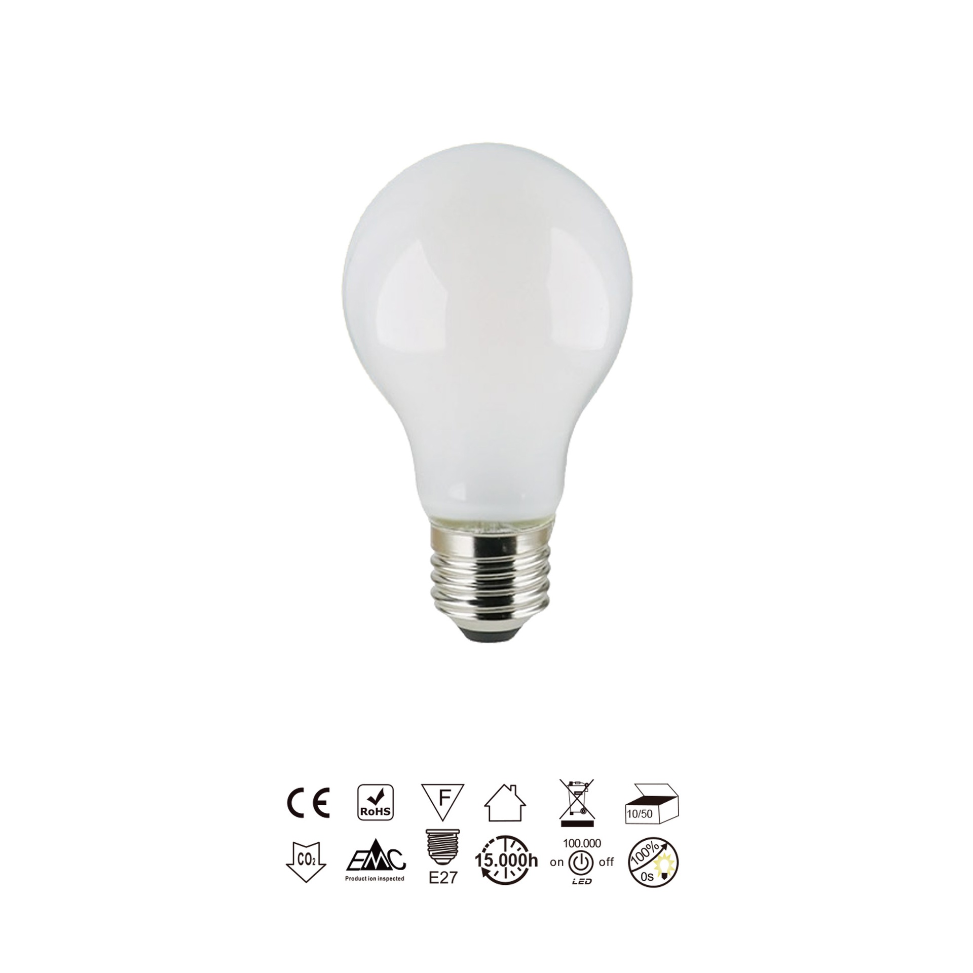 Lampadina LED - E27 OPALE STANDARD - 9W - 3000K - 1000Lm - 360º