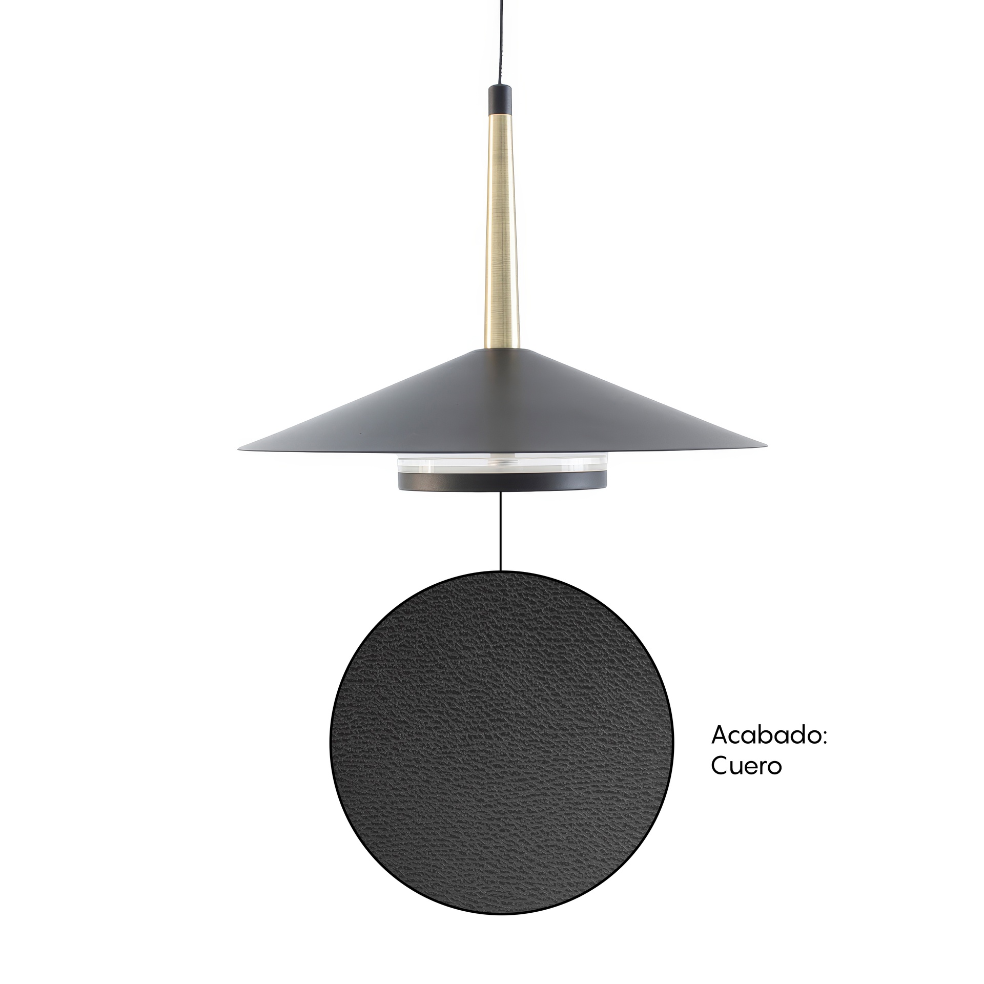 ORION * COLGANTE LED NEGRO/CUERO  1L*8W 3000K