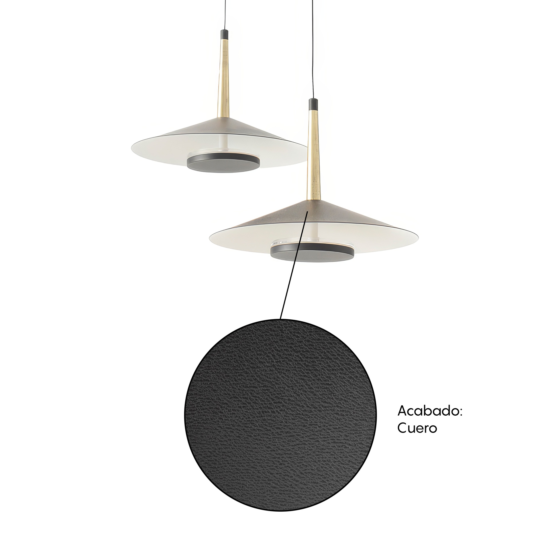 ORION * SOSPESO LED NERO/CUOIO  4L*8W 3000K