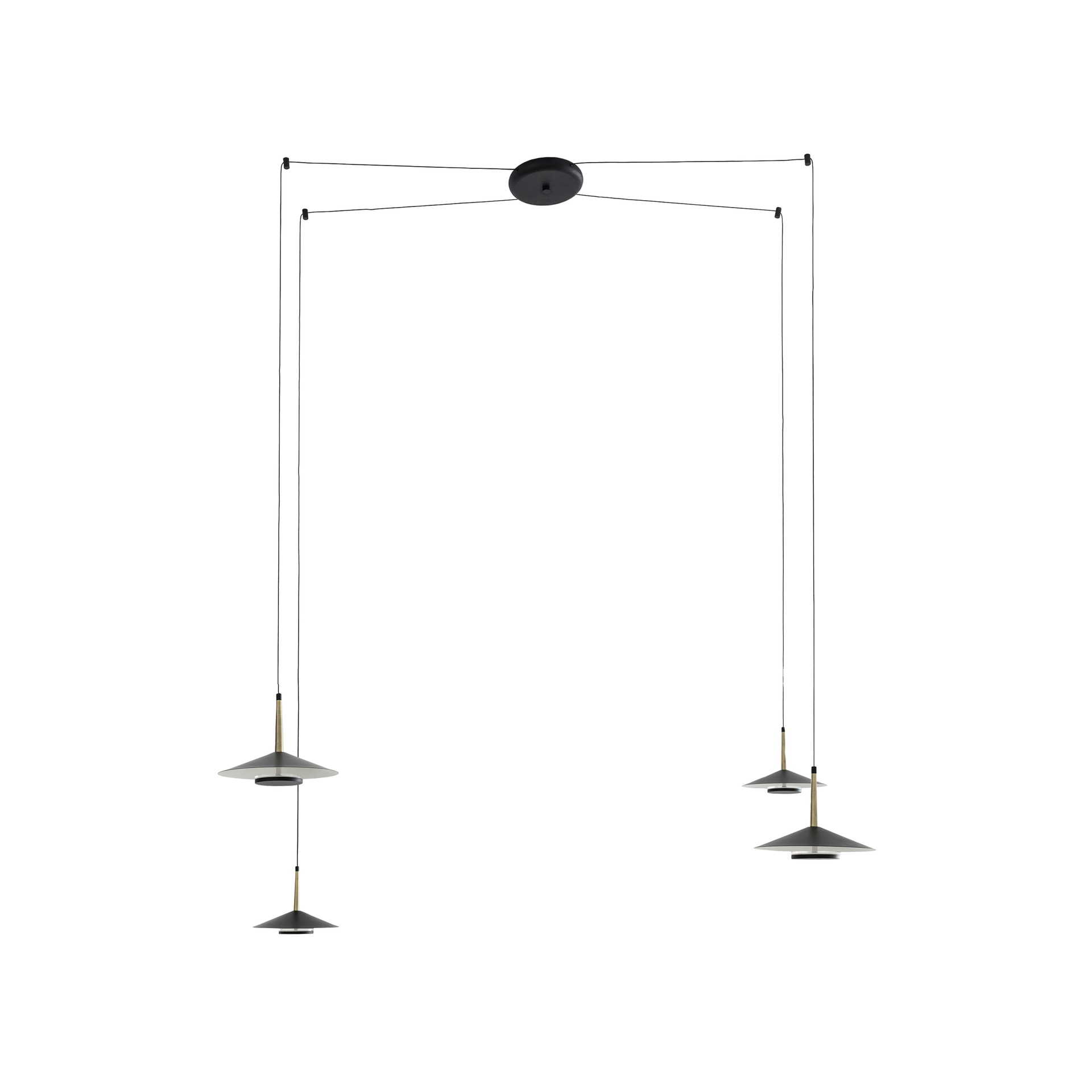 ORION * SOSPESO LED NERO/CUOIO  4L*8W 3000K