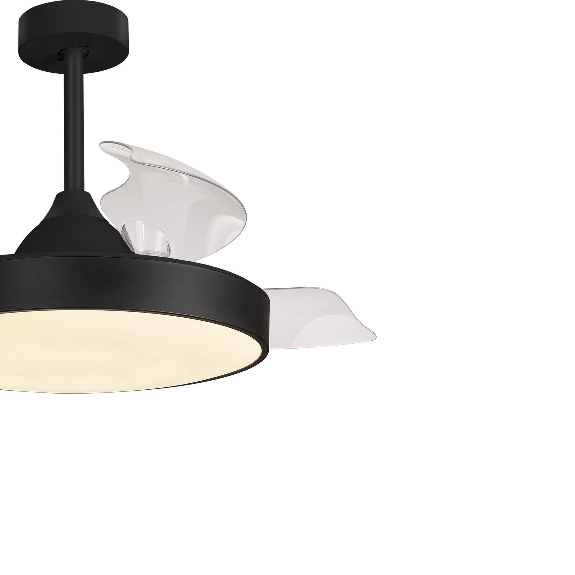 Alaska · Ventilador de aspas desplegables con luz · Negra