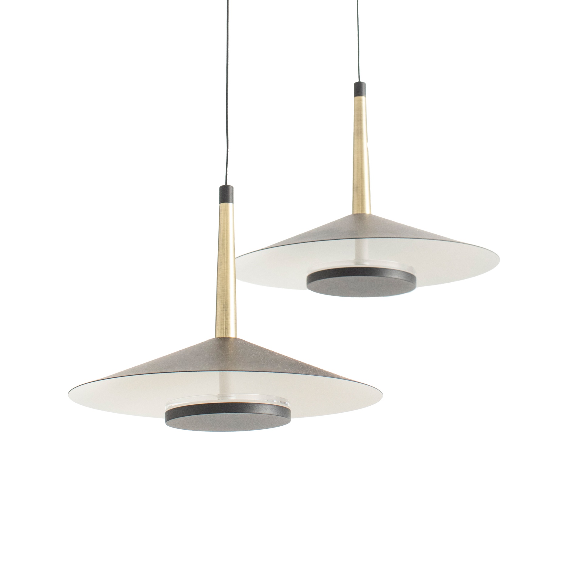 ORION * SOSPESO LED NERO/CUOIO  4L*8W 3000K