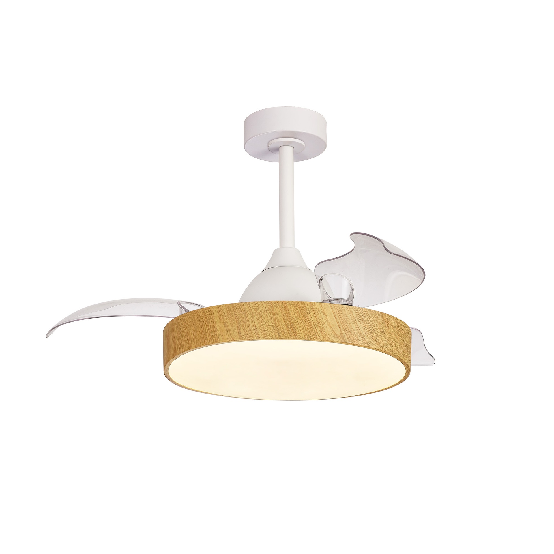 ALASKA MINI * VENTILATORE BIANCO/LEGNO LED 45W-2700K-5000K