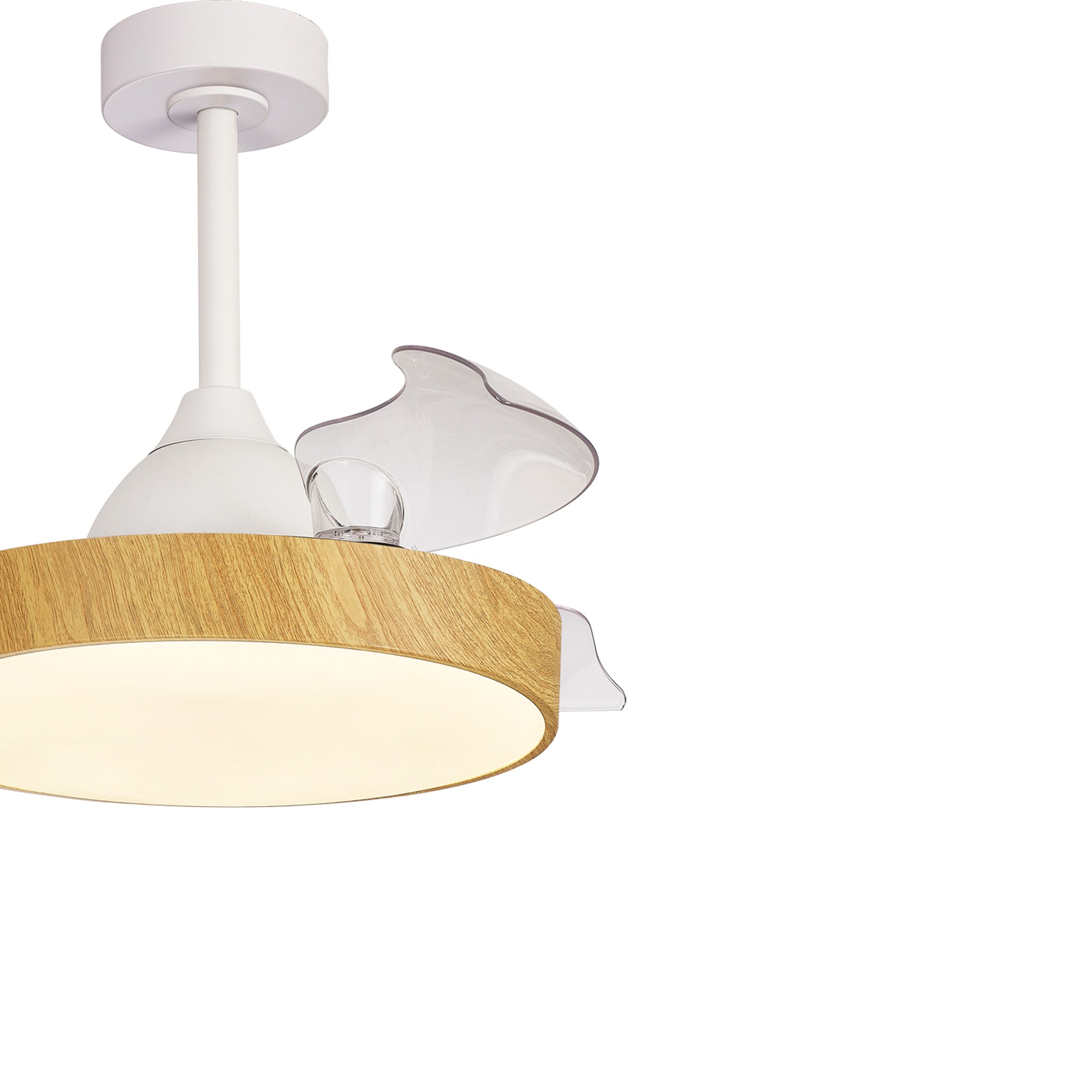 ALASKA MINI * VENTILATORE BIANCO/LEGNO LED 45W-2700K-5000K